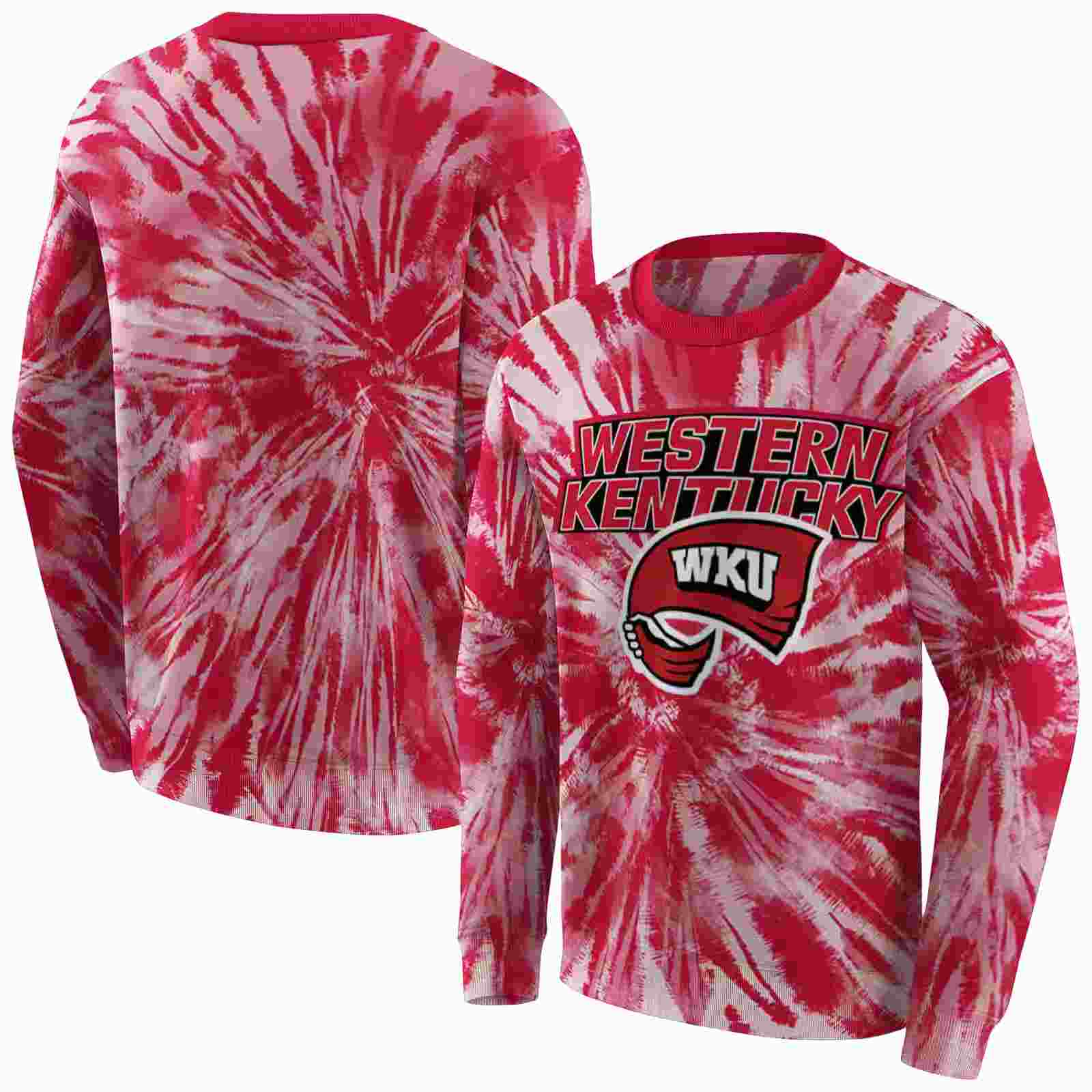 western kentucky hilltoppers tie dye pattern red hoodie premium grade