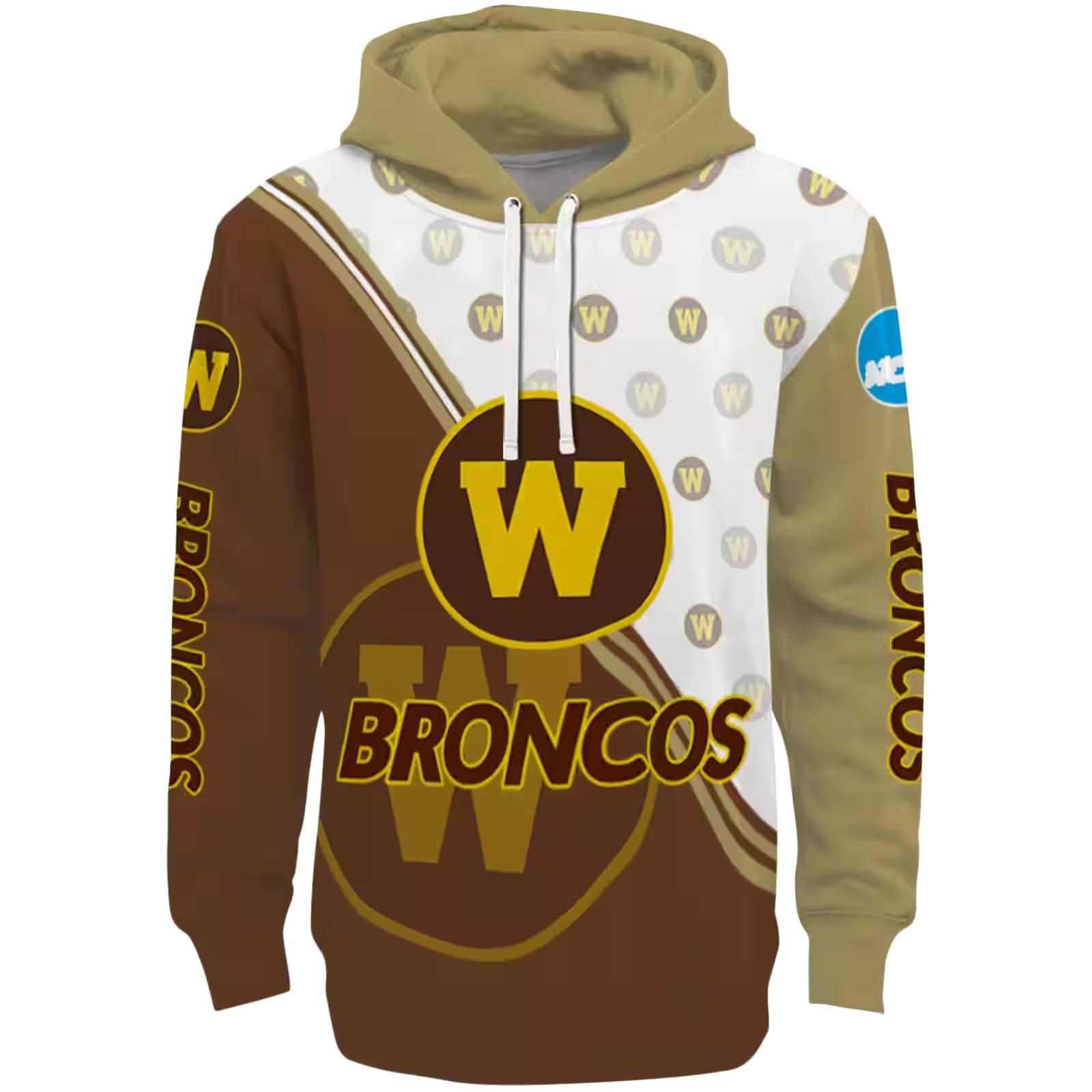 Western Michigan Broncos Diagonal Stripe Brown White Hoodie