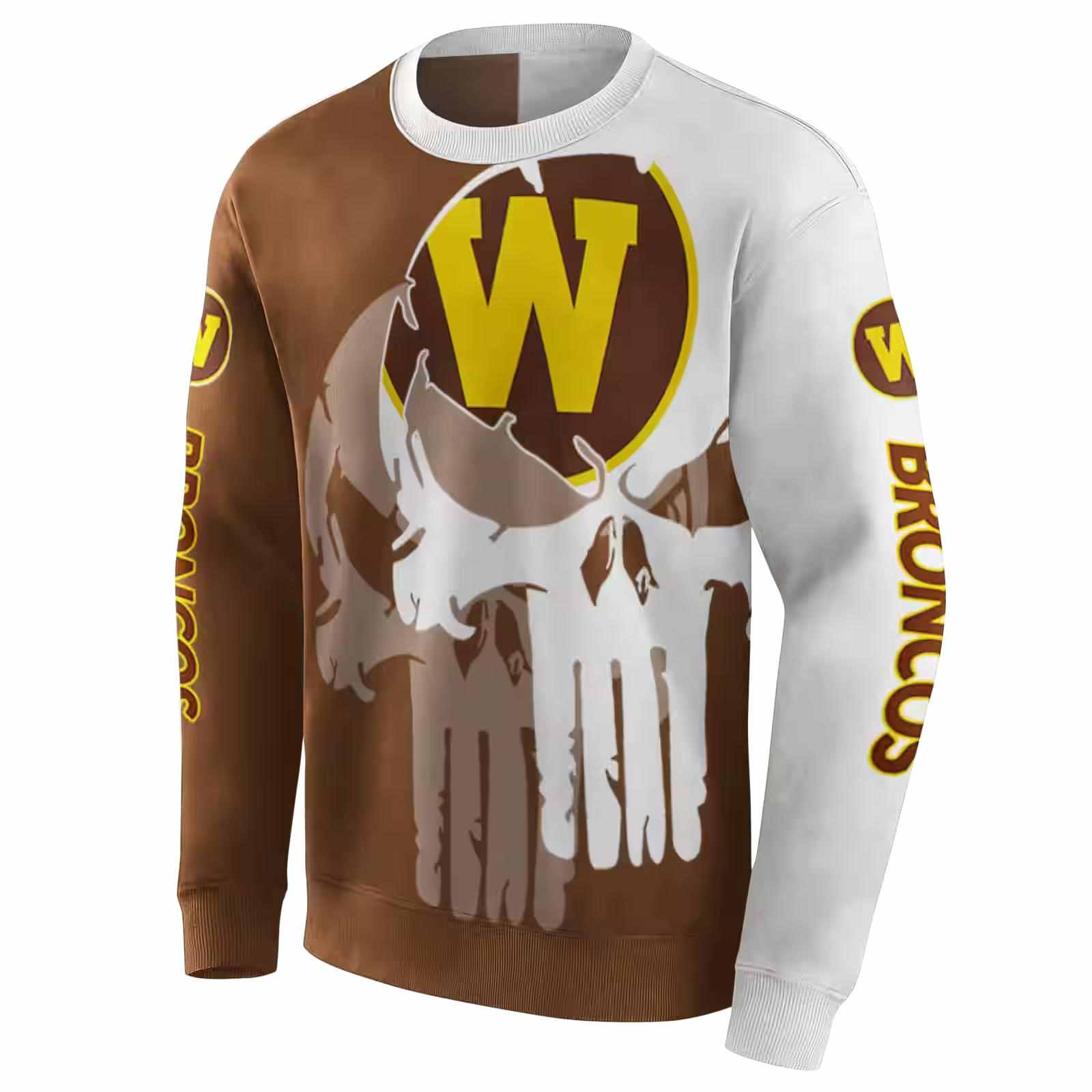 western michigan broncos graphic punisher brown white hoodie new arrival