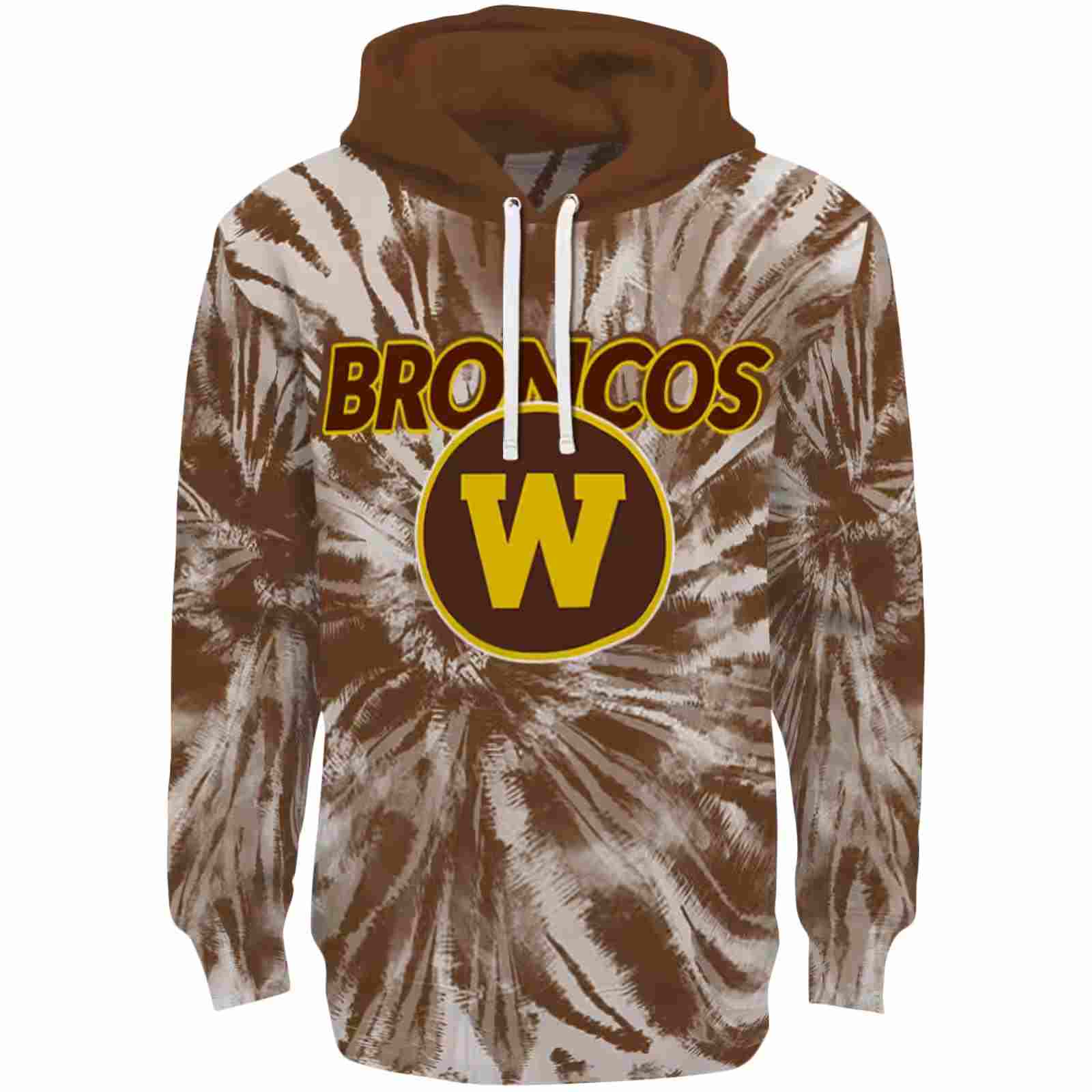 Western Michigan Broncos Tie Dye Pattern Brown Hoodie