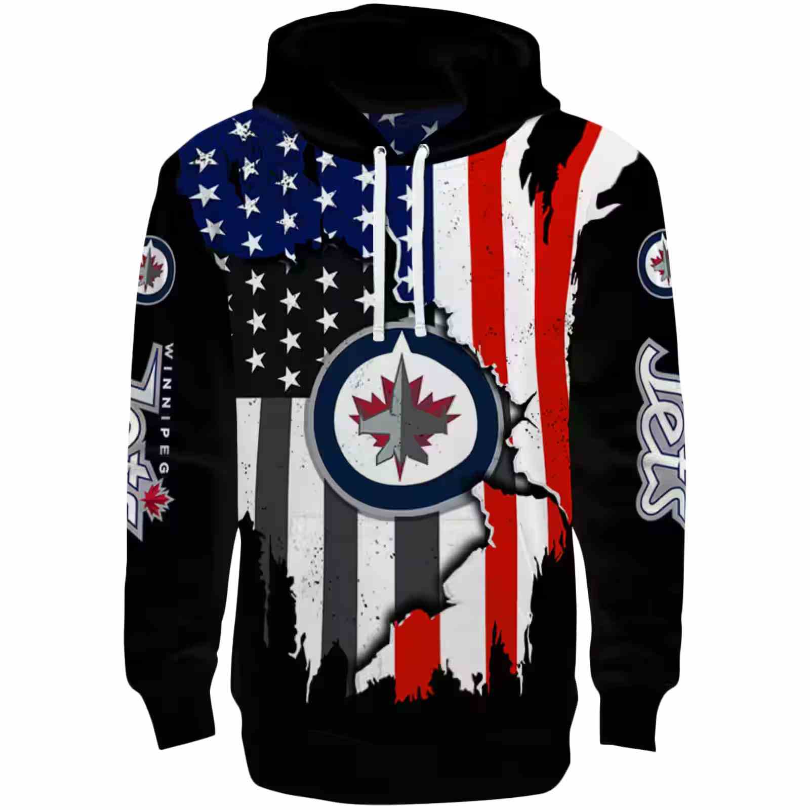 Winnipeg Jets American Pride Black Hoodie