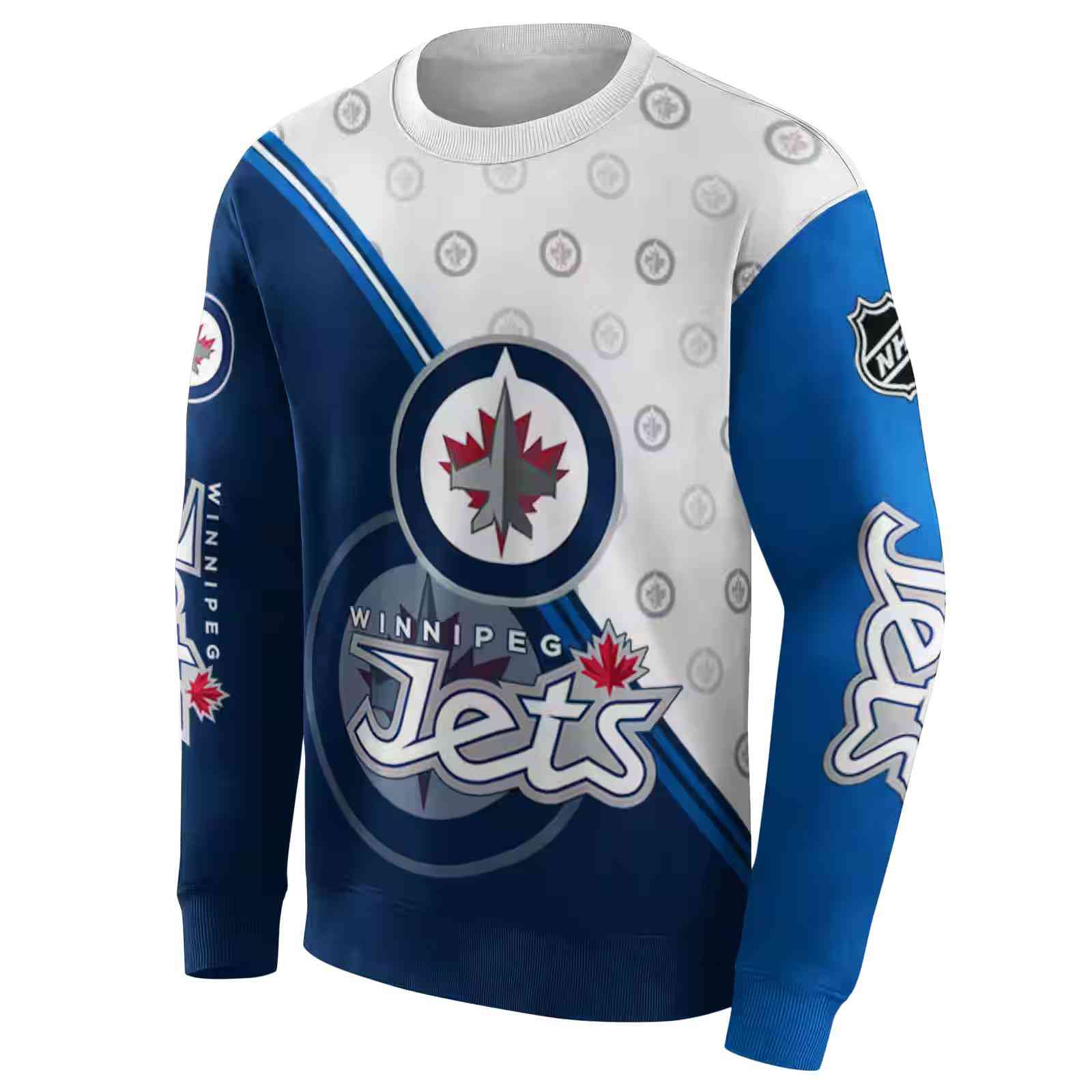 winnipeg jets diagonal stripe blue white hoodie new arrival