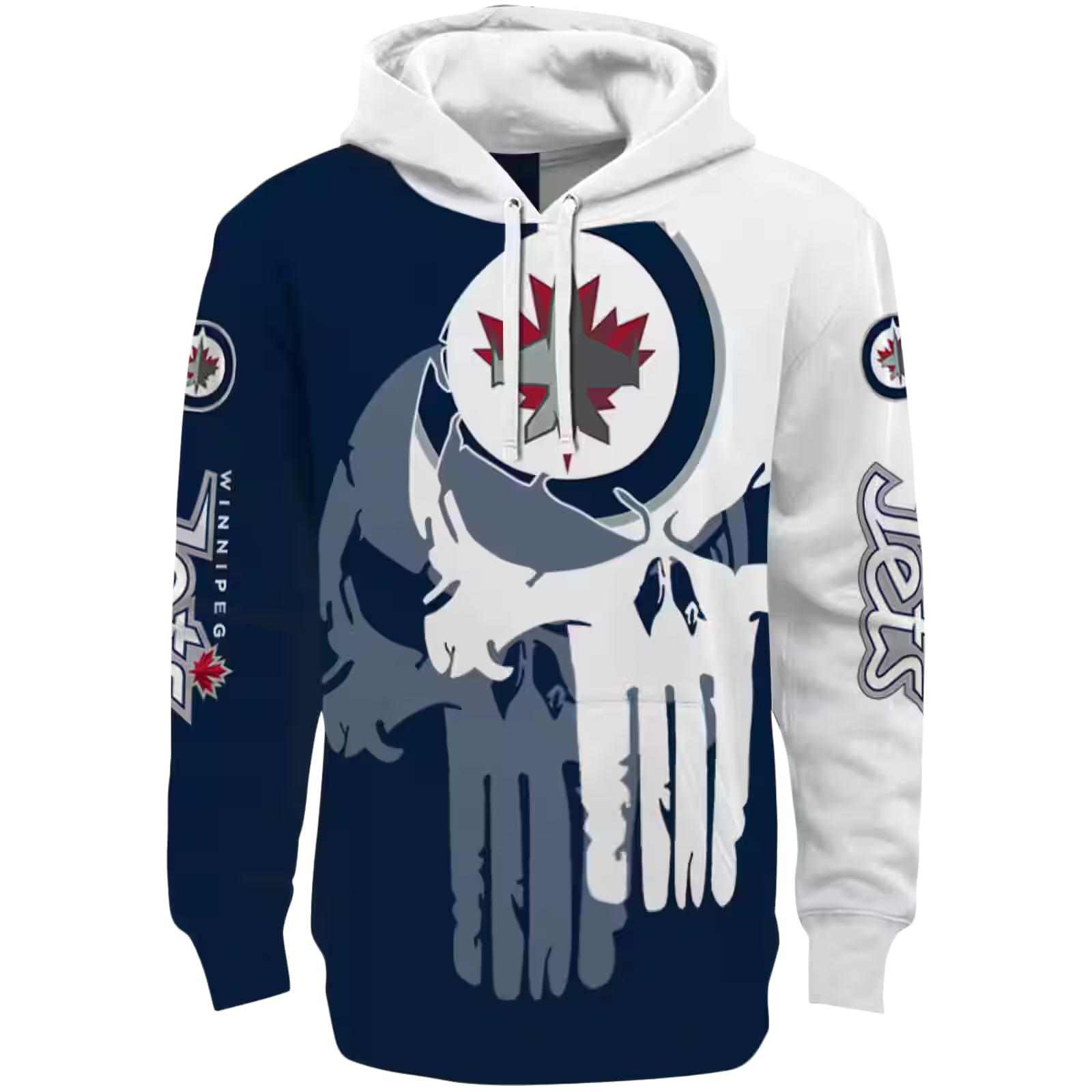 Winnipeg Jets Graphic Punisher Blue White Hoodie