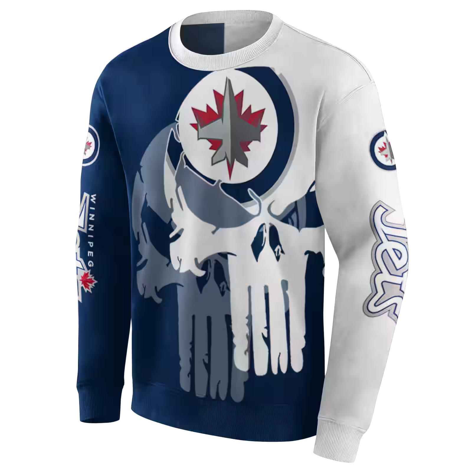 winnipeg jets graphic punisher blue white hoodie new arrival