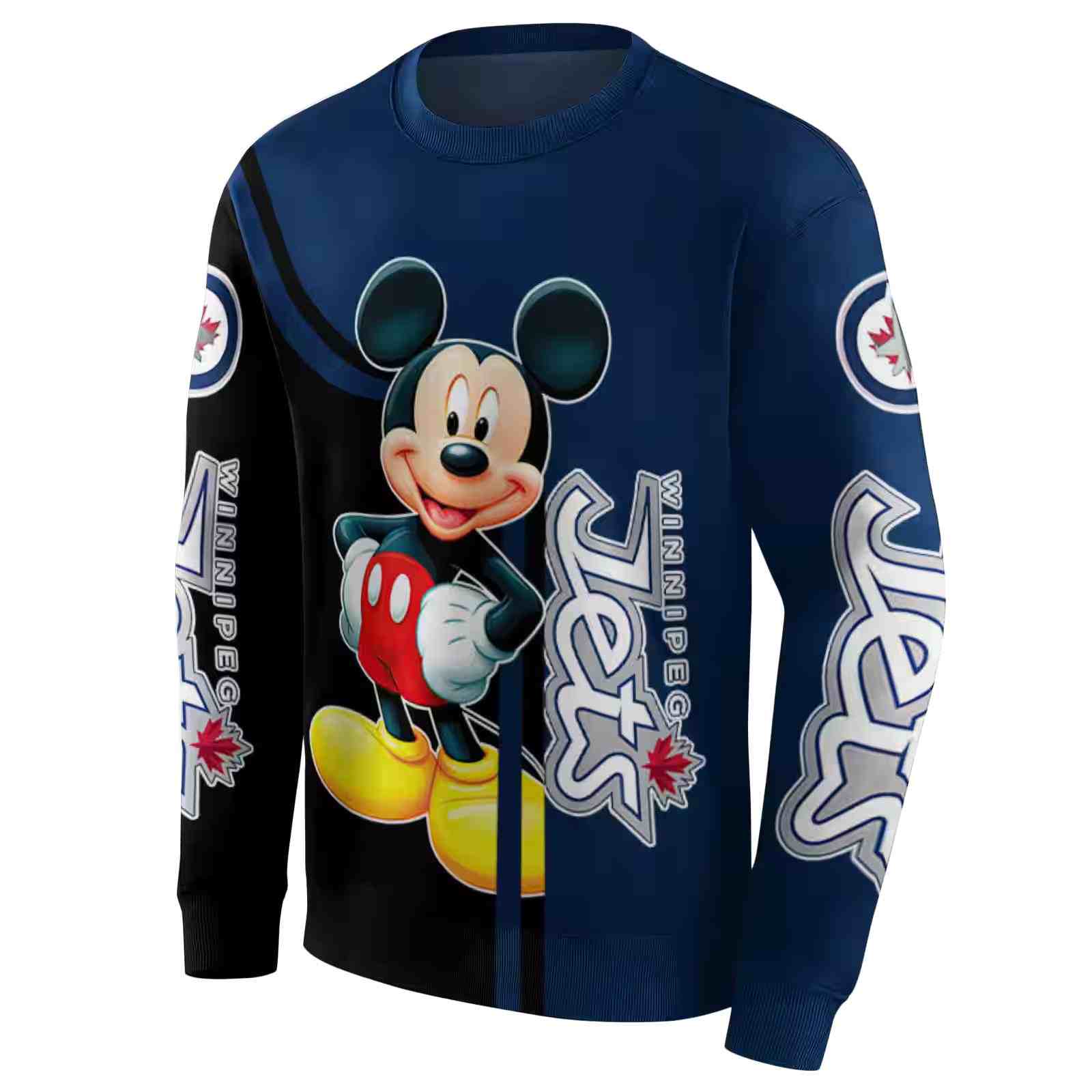 winnipeg jets mickey mouse blue black hoodie new arrival