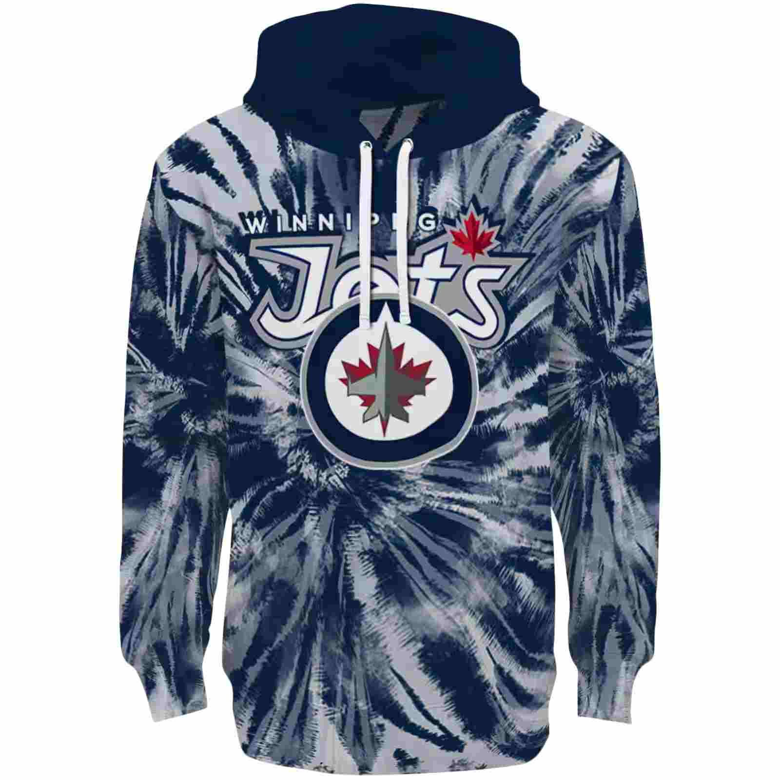 Winnipeg Jets Tie Dye Pattern Blue Hoodie