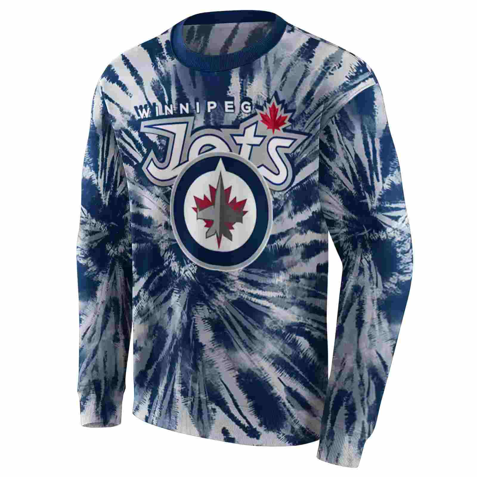 winnipeg jets tie dye pattern blue hoodie new arrival