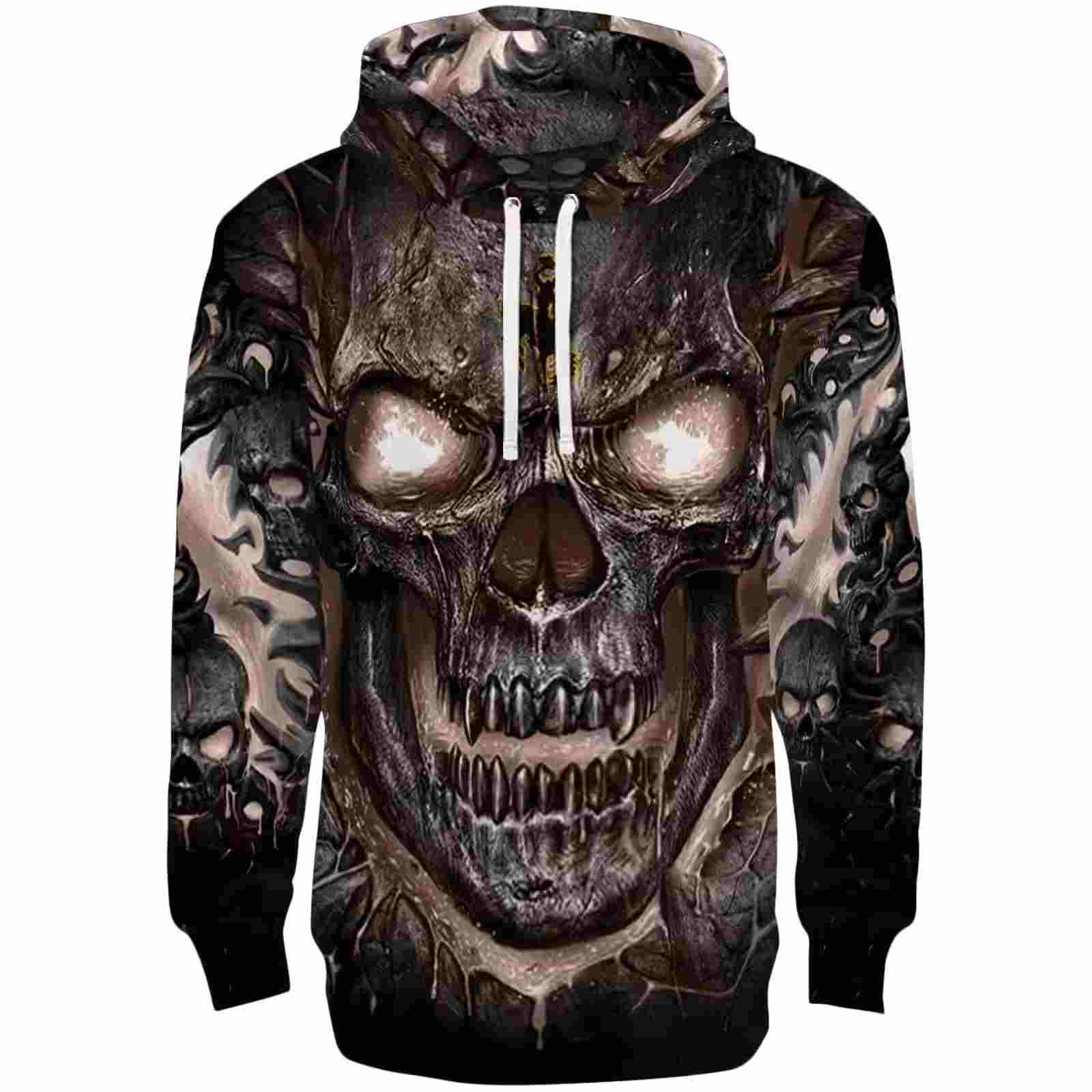 Wyoming Cowboys Demonic Skull Brown Black Hoodie