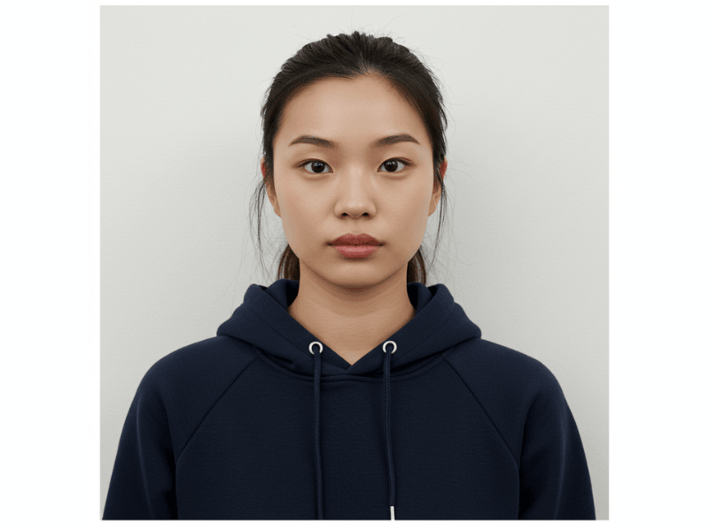 Copy of can you wear a hoodie in passport photo 1