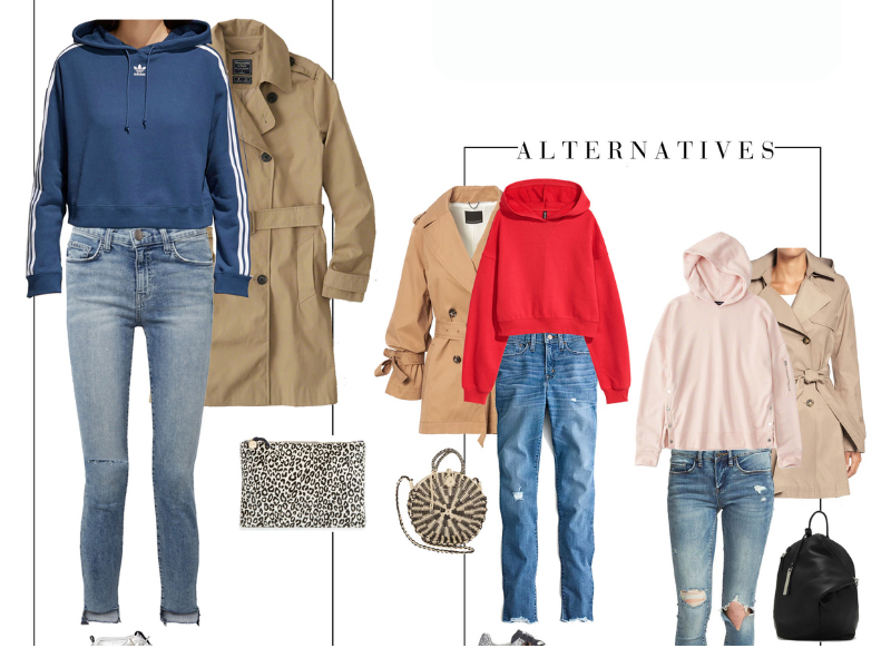 Layer hoodie with other items to have the business casual hoodie outfit (Source The Mom Edit)