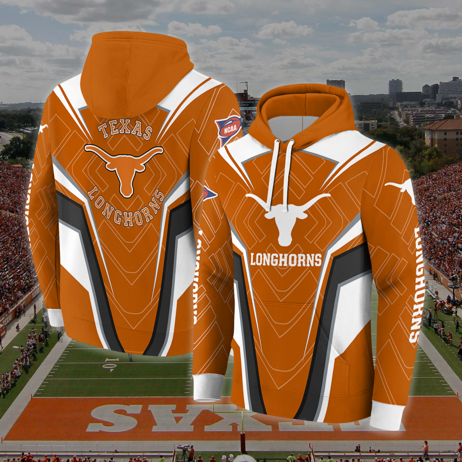 Texas Longhorns Energetic Vibes Orange Hoodie