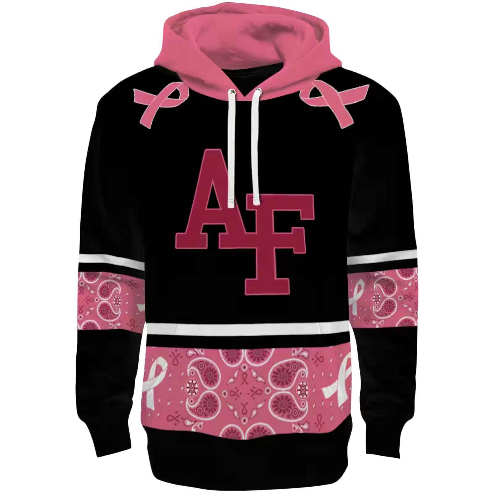 Air Force Falcons Awareness Ribbon Black Pink Hoodie