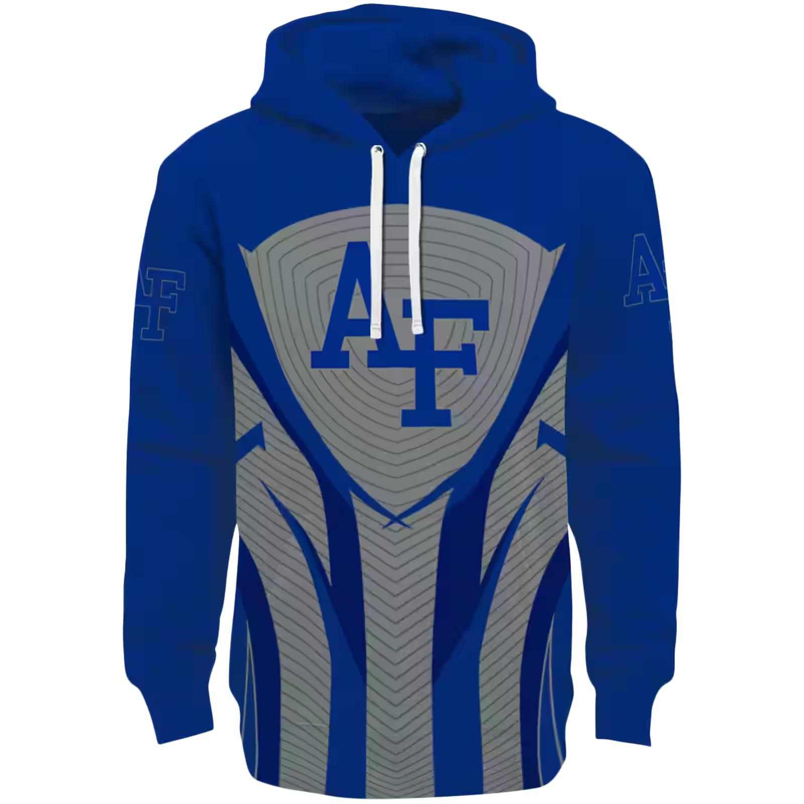 Air Force Falcons Concentric Lines Blue Black Hoodie