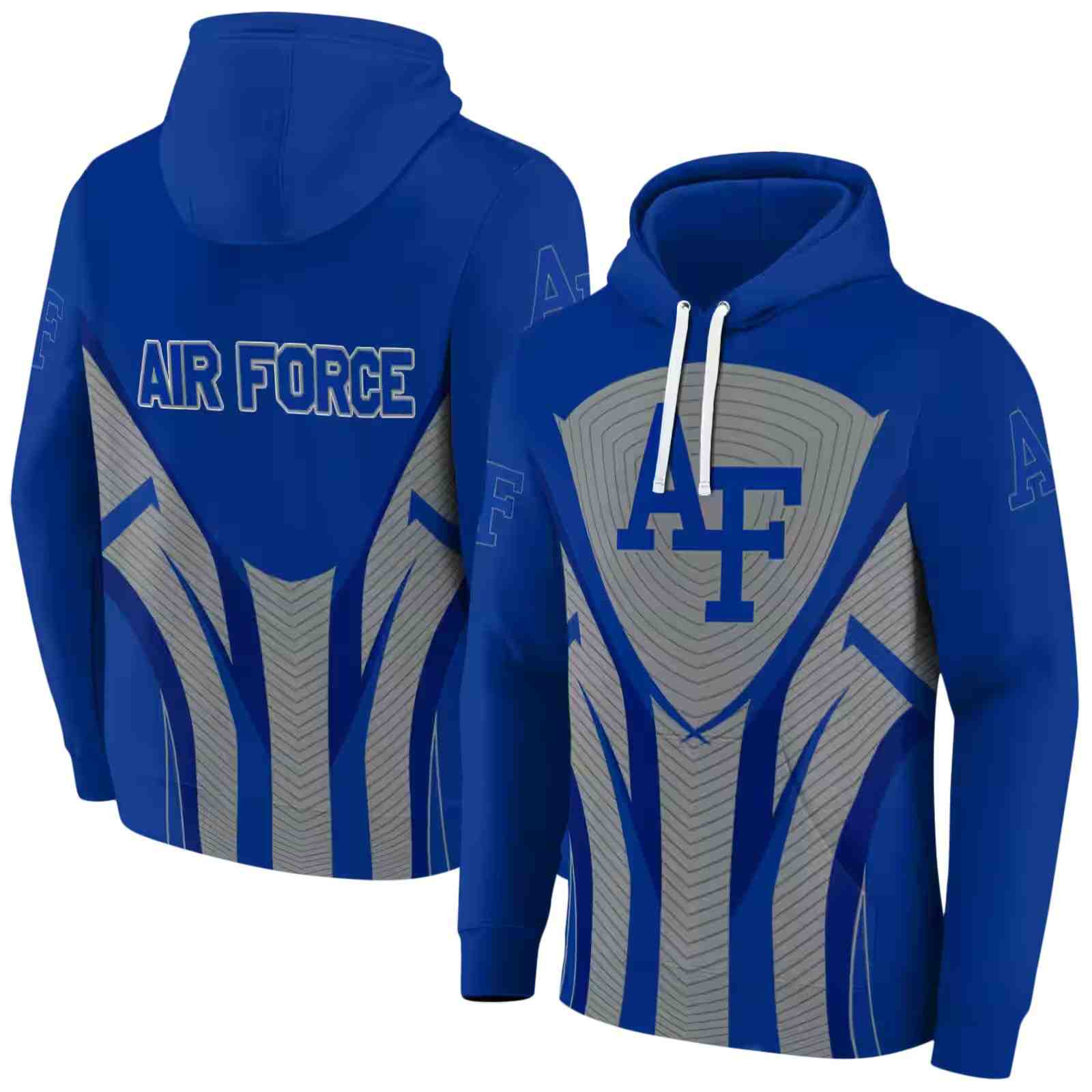 air force falcons concentric lines blue black hoodie fashion forward