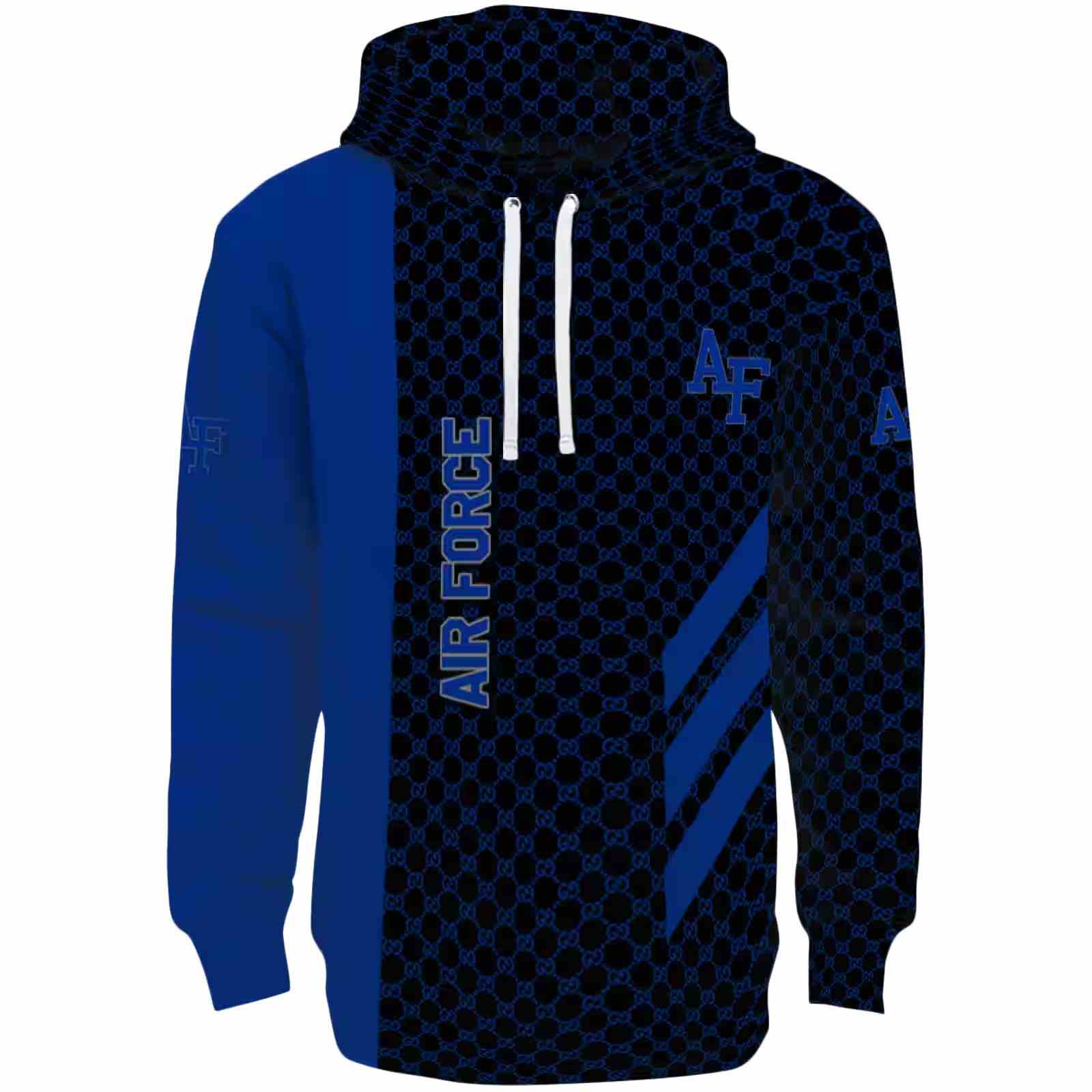 Air Force Falcons Monogram Pattern Blue Hoodie