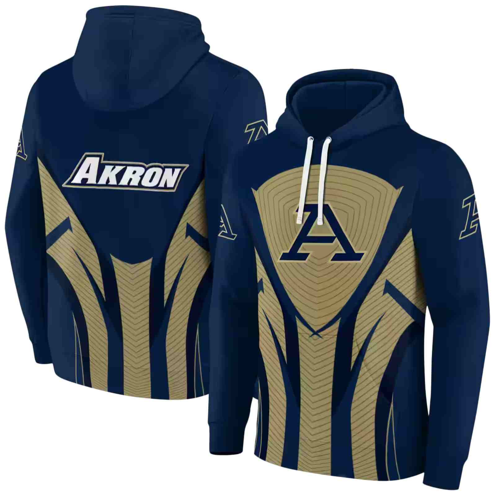 akron zips concentric lines blue black hoodie fashion forward