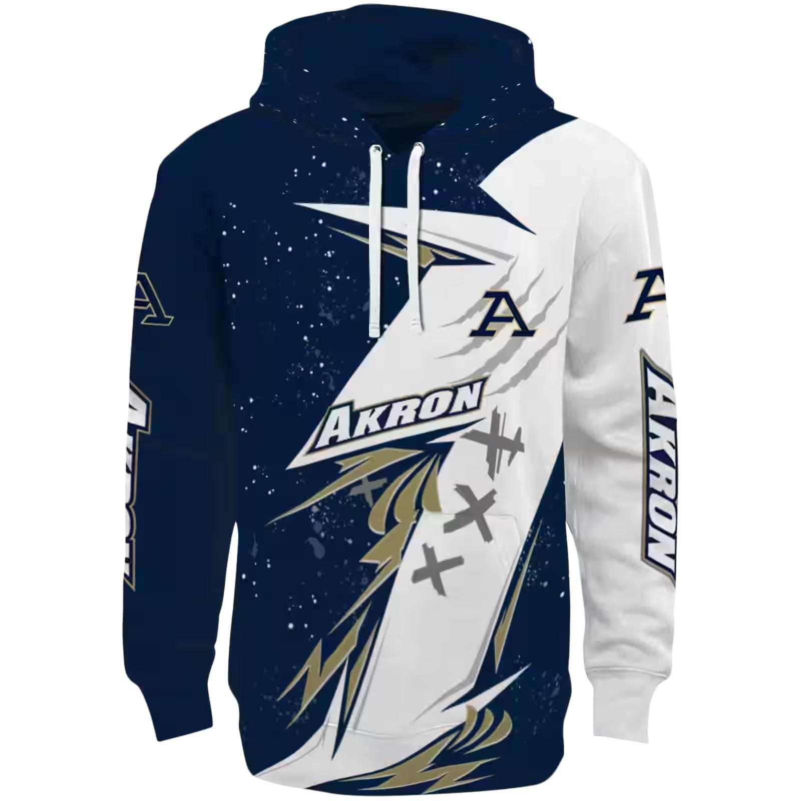 Akron Zips Dynamic Slash Blue White Hoodie