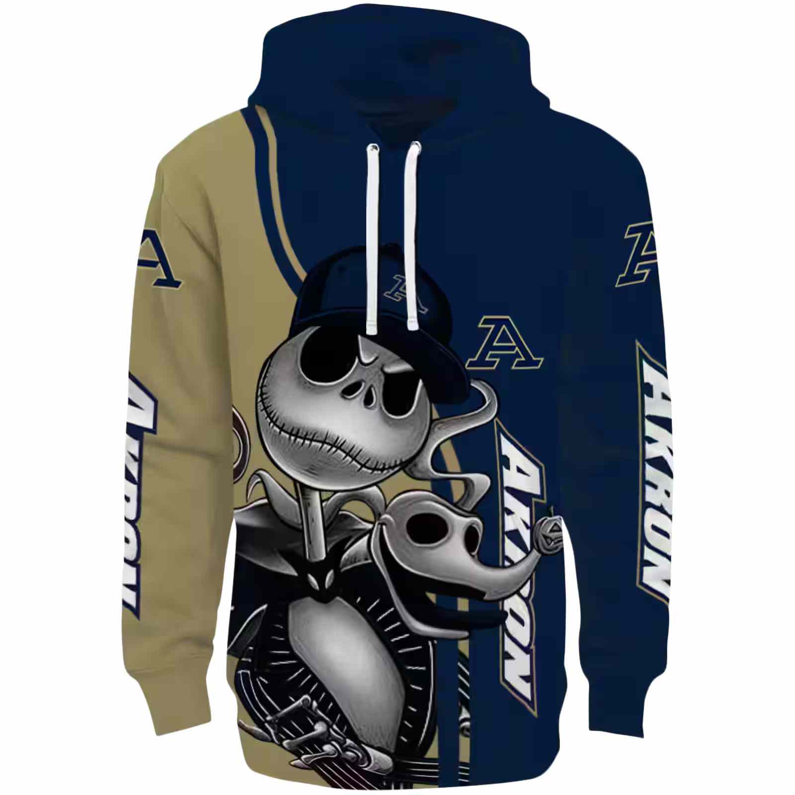 Akron Zips Jack Skellington Blue Hoodie