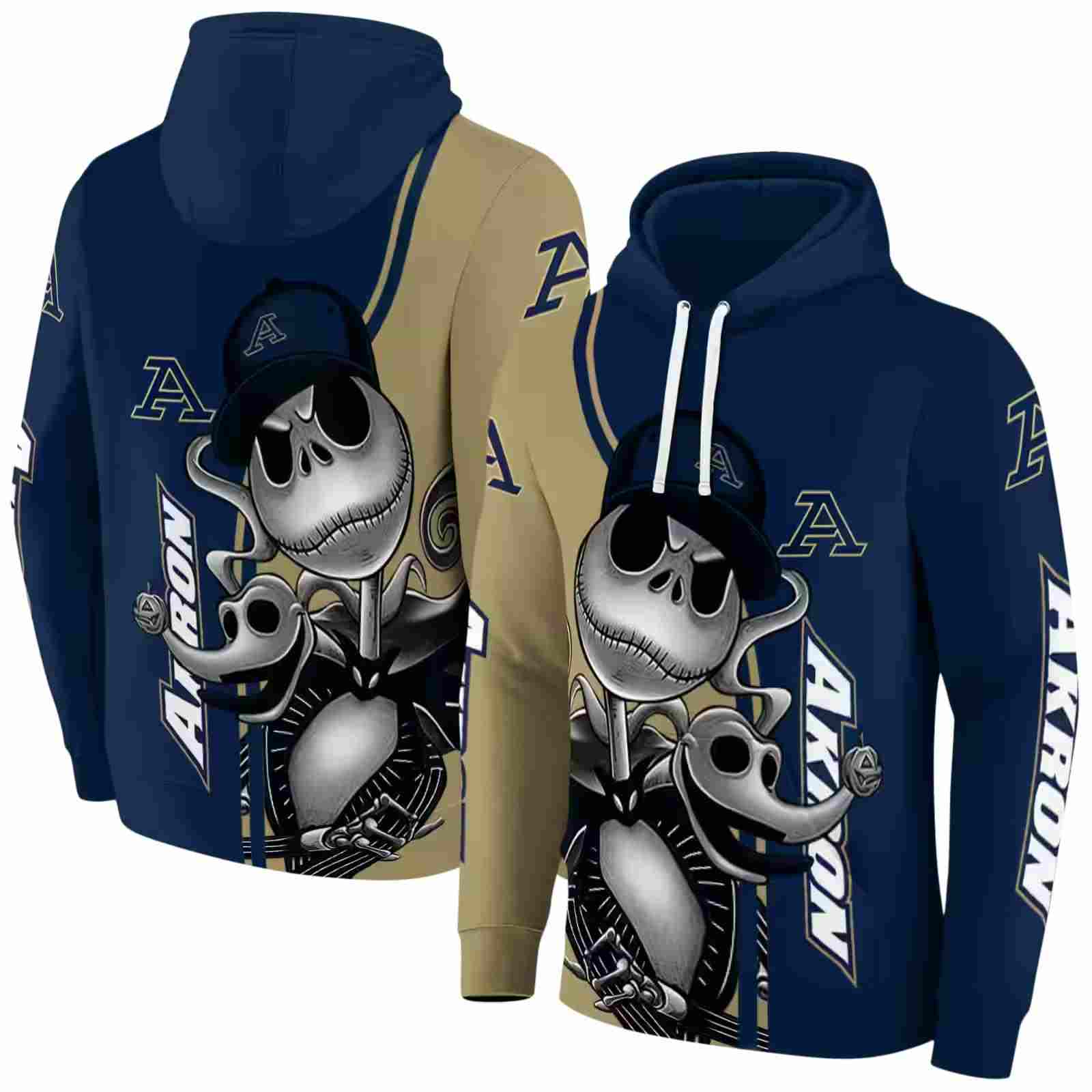 akron zips jack skellington blue hoodie fashion forward