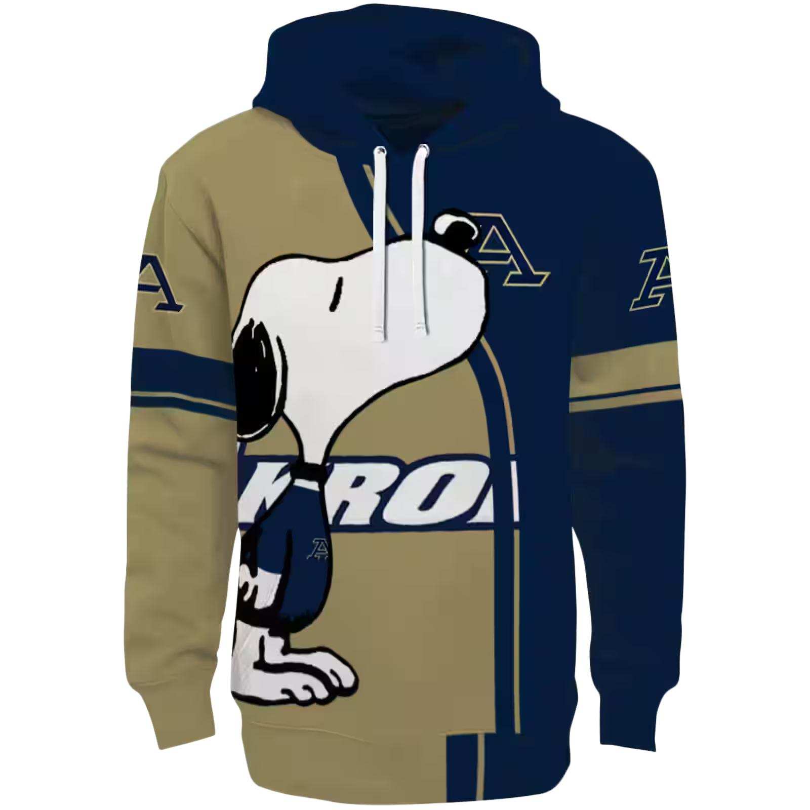 Akron Zips Playful Snoopy Blue Hoodie