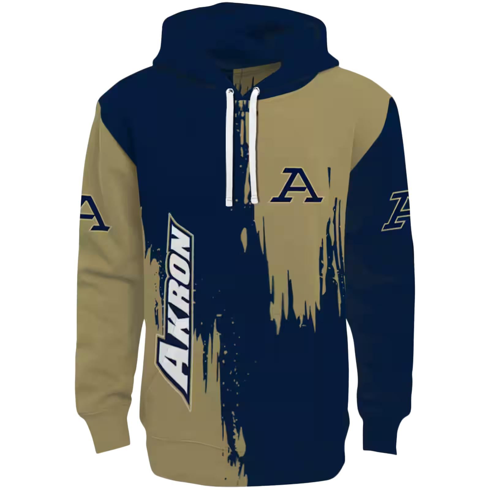 Akron Zips Splatter Effect Blue Hoodie