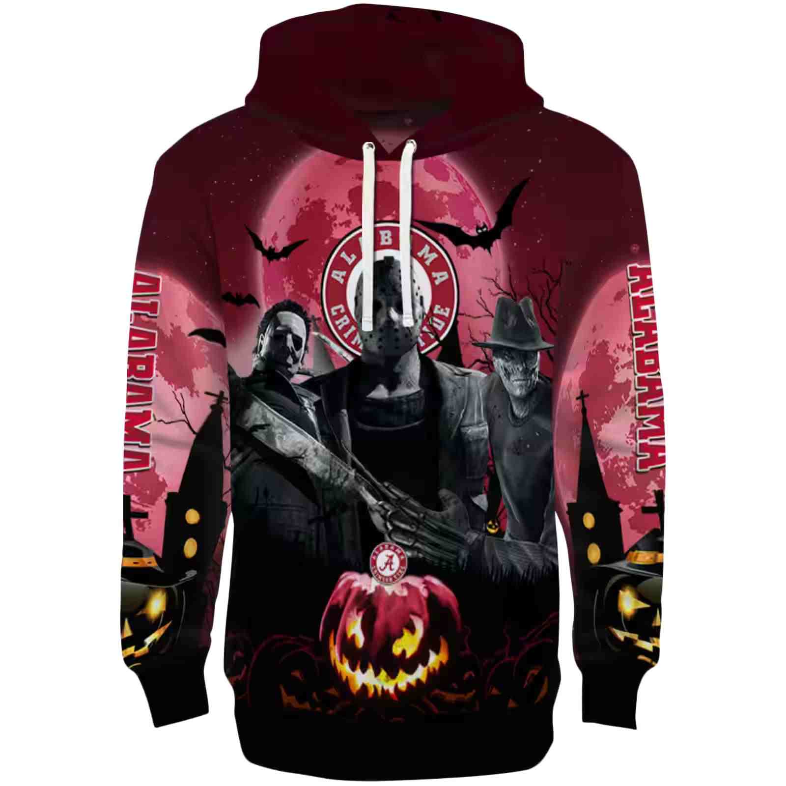 Alabama Crimson Tide Halloween Vibes Crimson Black Hoodie