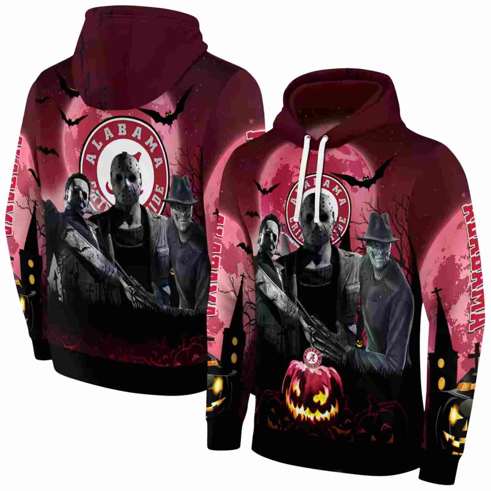 alabama crimson tide halloween vibes crimson black hoodie fashion forward