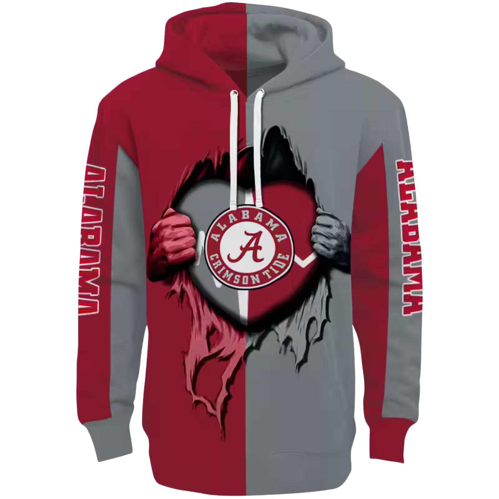 Alabama Crimson Tide Heartbeat Graphic Crimson Hoodie