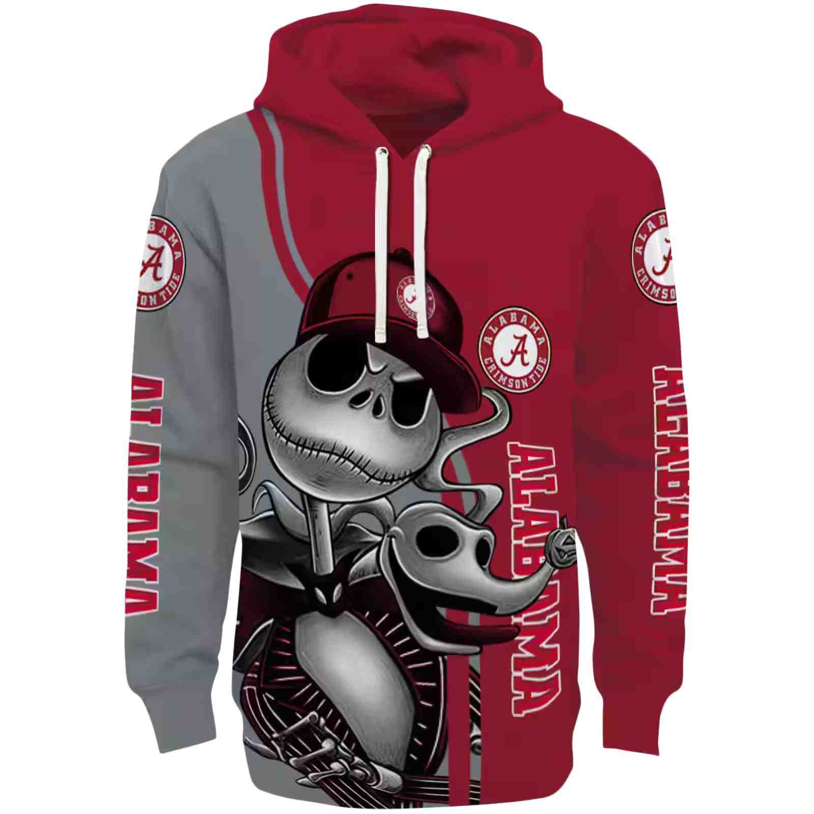 Alabama Crimson Tide Jack Skellington Crimson Hoodie