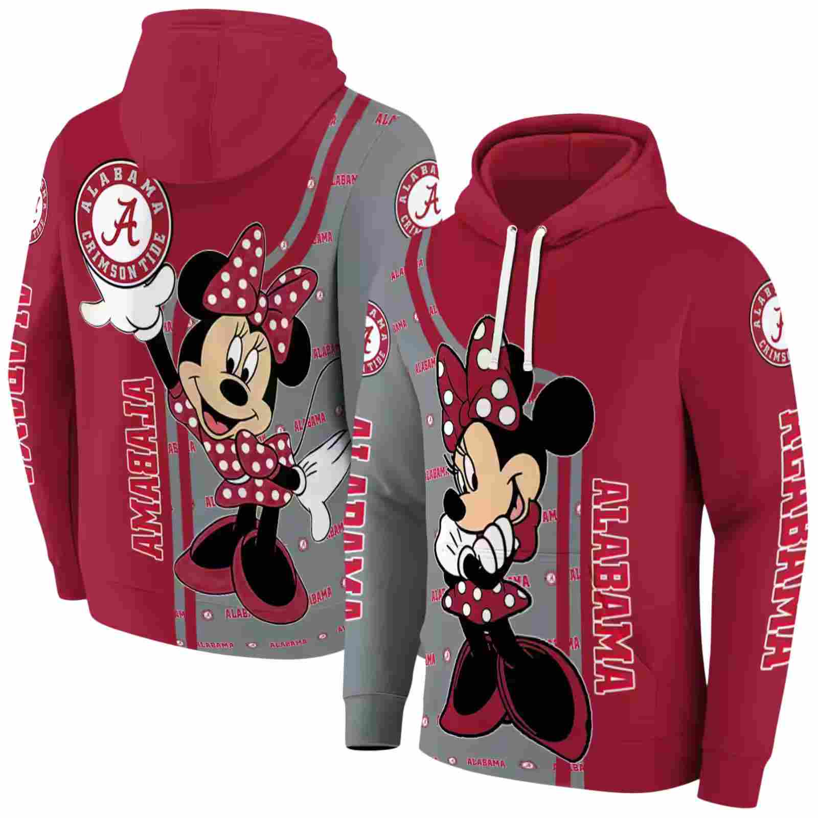 alabama crimson tide minnie mouse crimson hoodie fashion forward