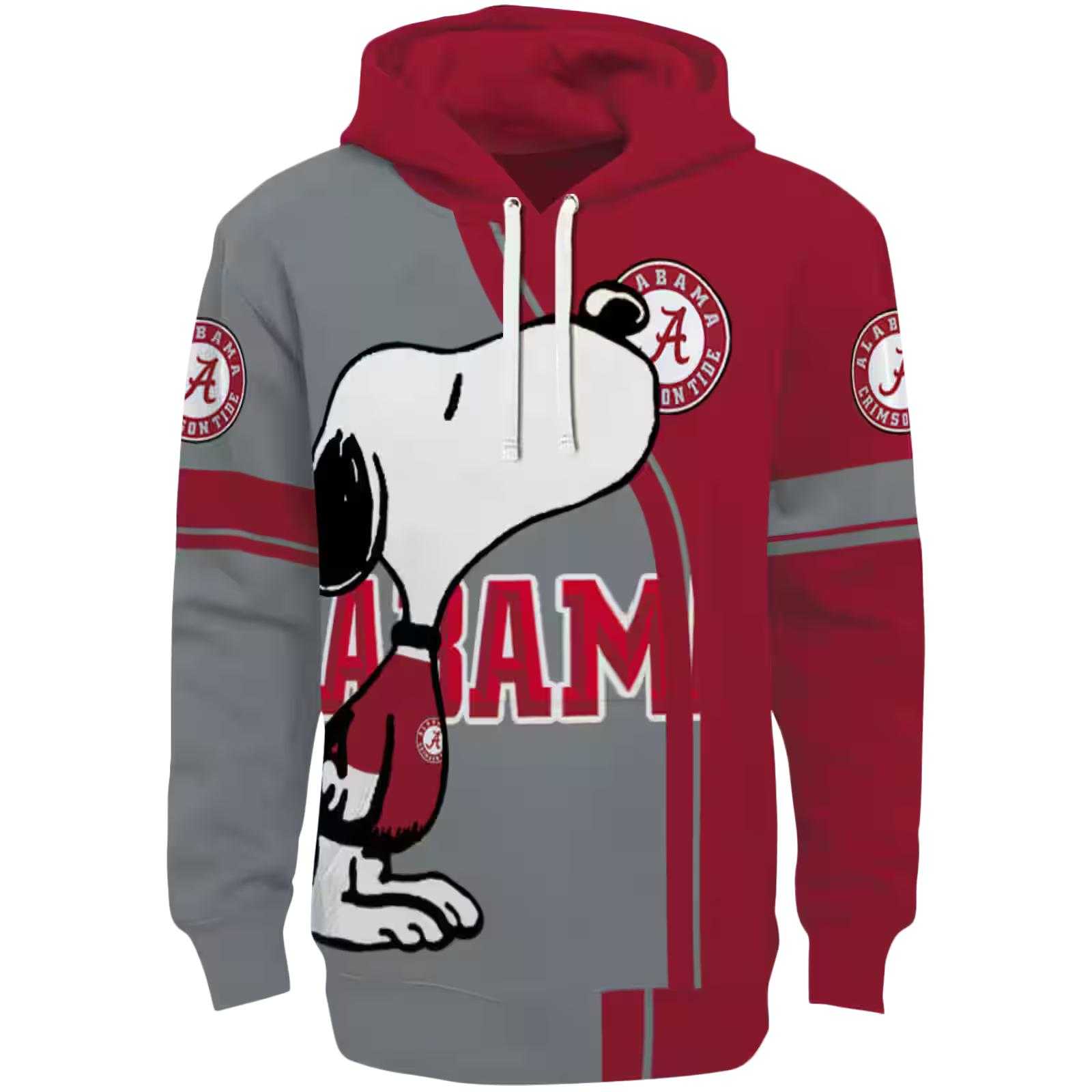 Alabama Crimson Tide Playful Snoopy Crimson Hoodie