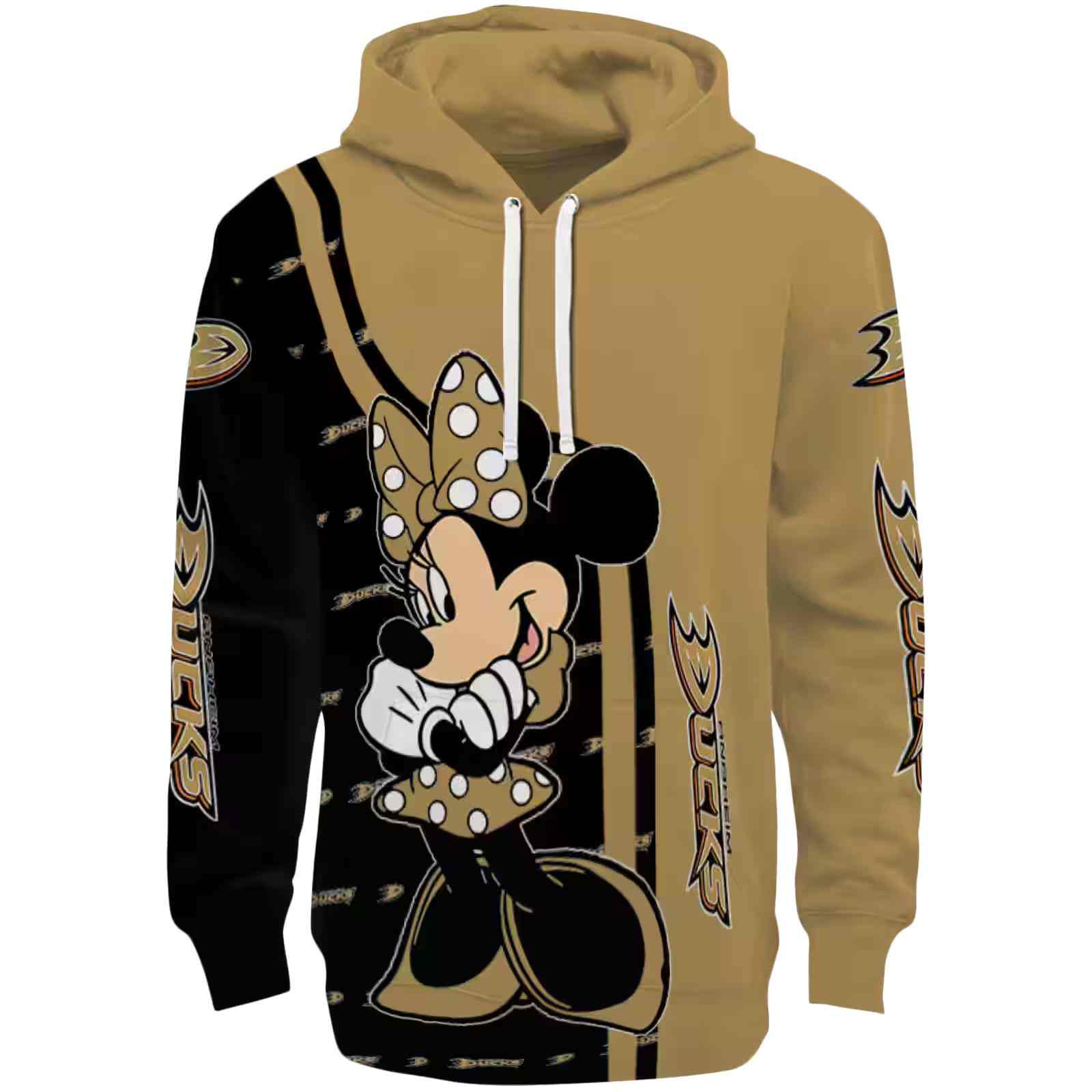 Anaheim Ducks Minnie Mouse Gold Hoodie