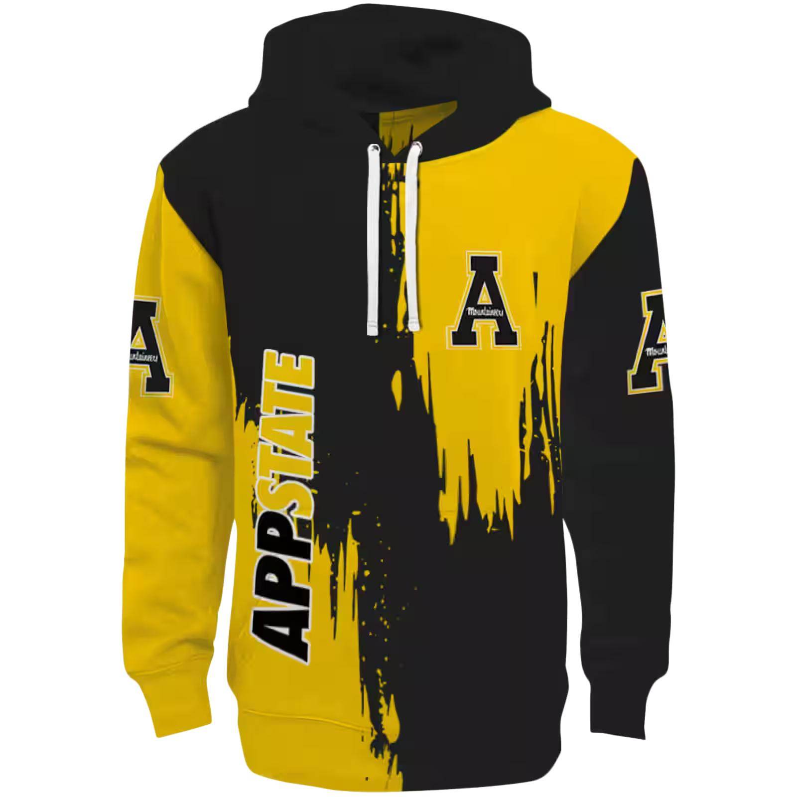 Appalachian State Mountaineers Splatter Effect Black Hoodie