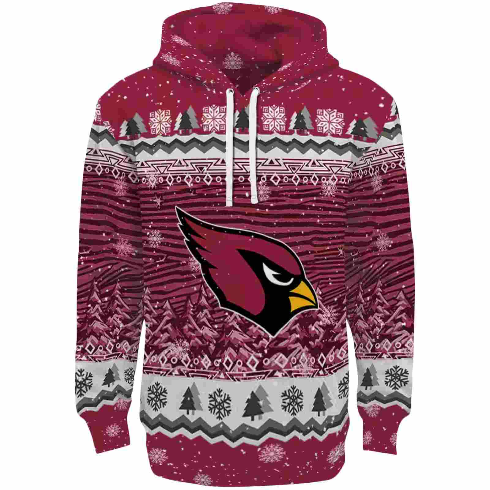 Arizona Cardinals Christmas Trees Red Hoodie