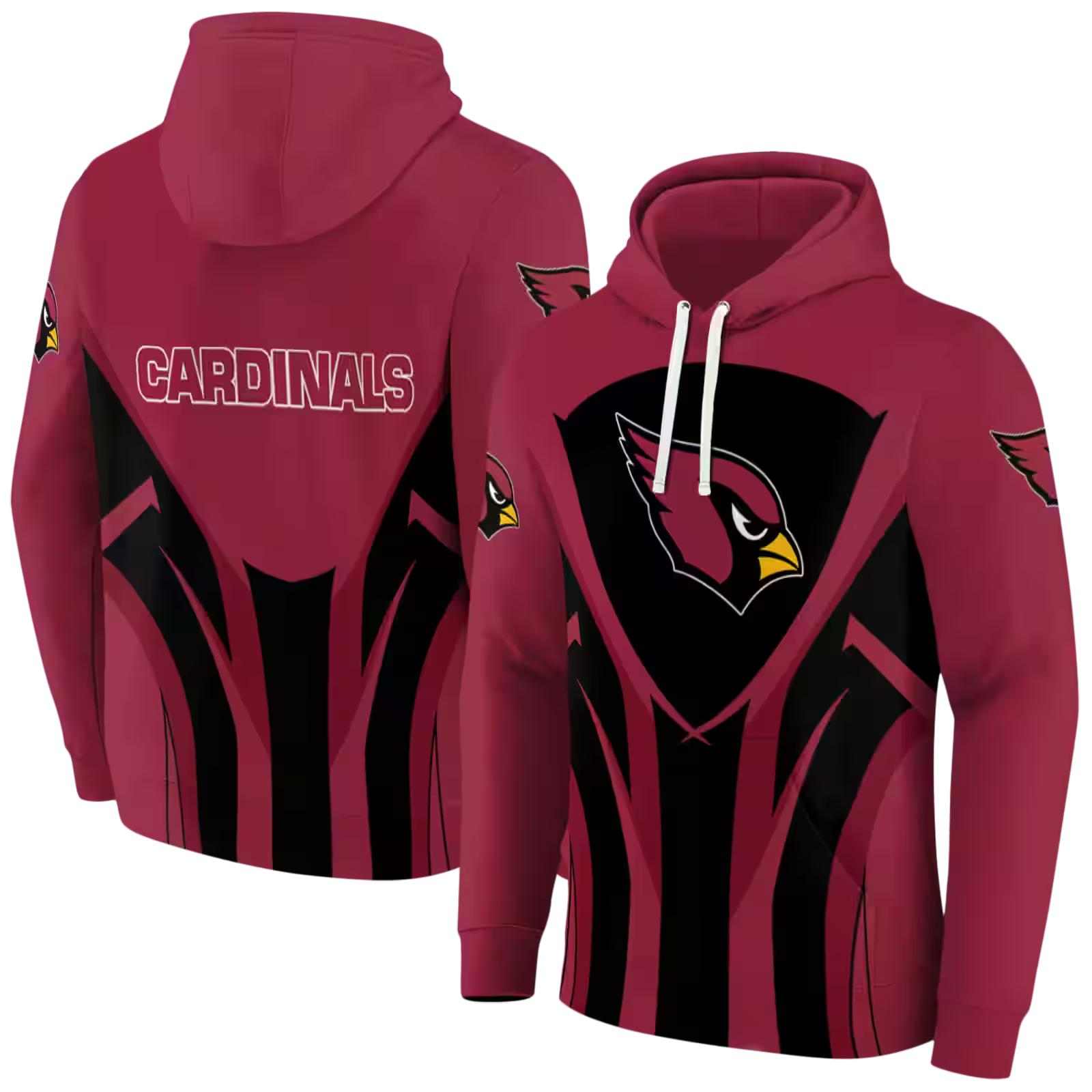 arizona cardinals concentric lines red black hoodie fashion forward