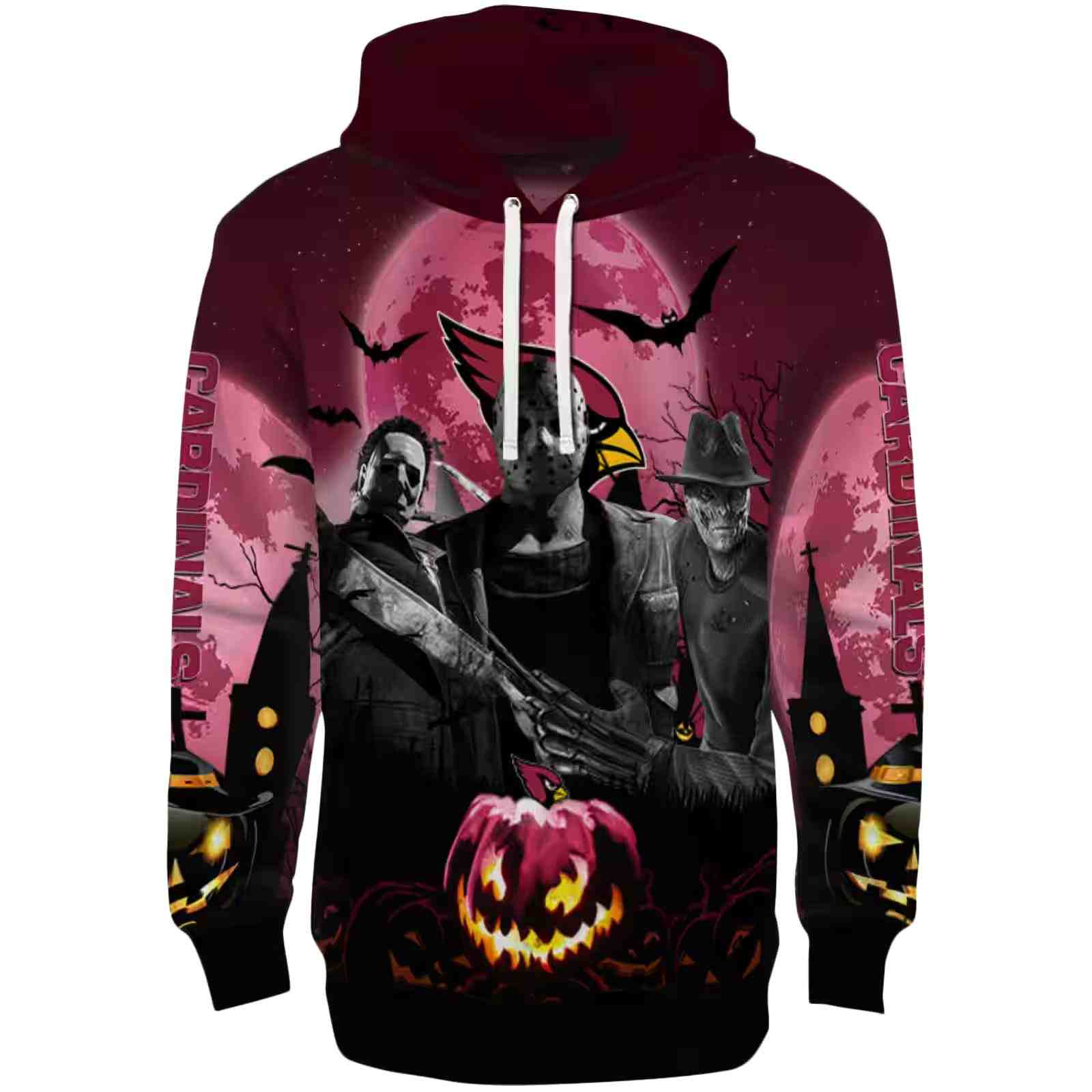 Arizona Cardinals Halloween Vibes Red Black Hoodie