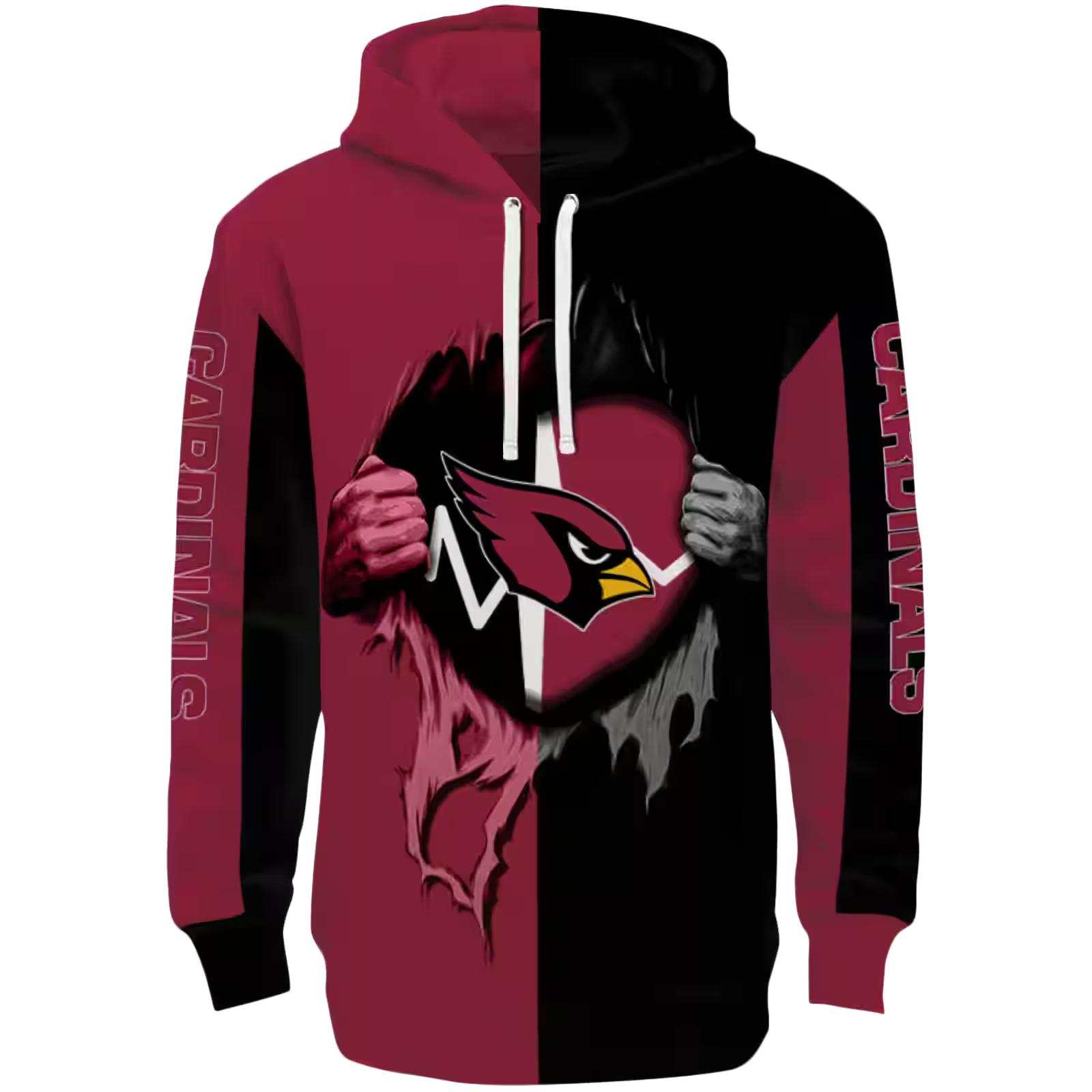 Arizona Cardinals Heartbeat Graphic Red Hoodie