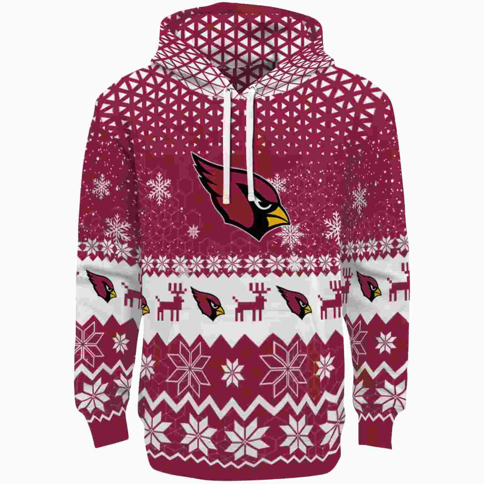 Arizona Cardinals Reindeer Motif Red Hoodie