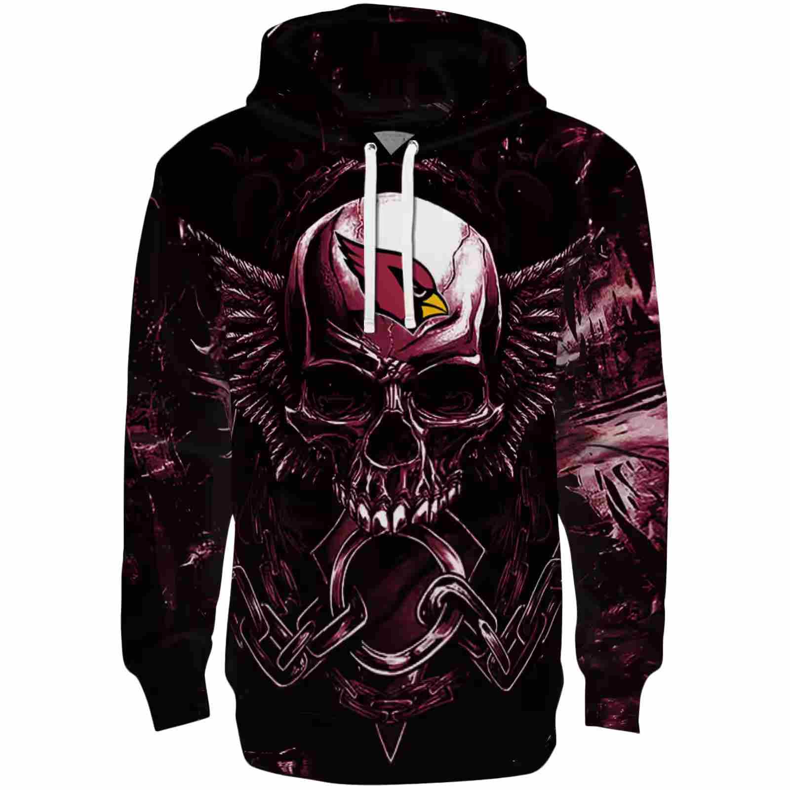 Arizona Cardinals Skull Artwork Red Black Hoodie