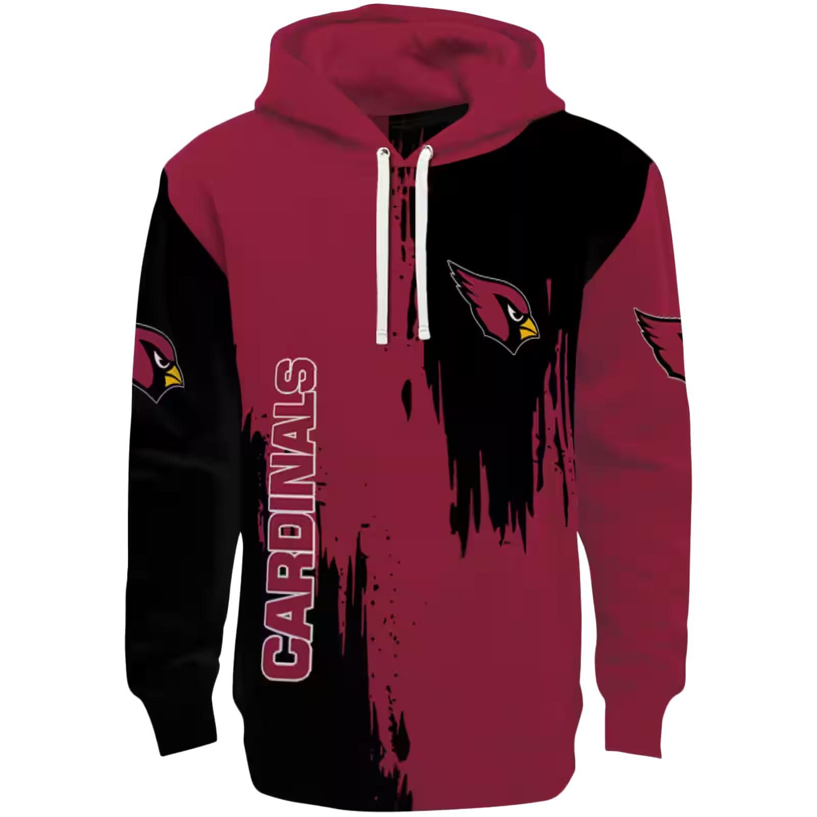 Arizona Cardinals Splatter Effect Red Hoodie