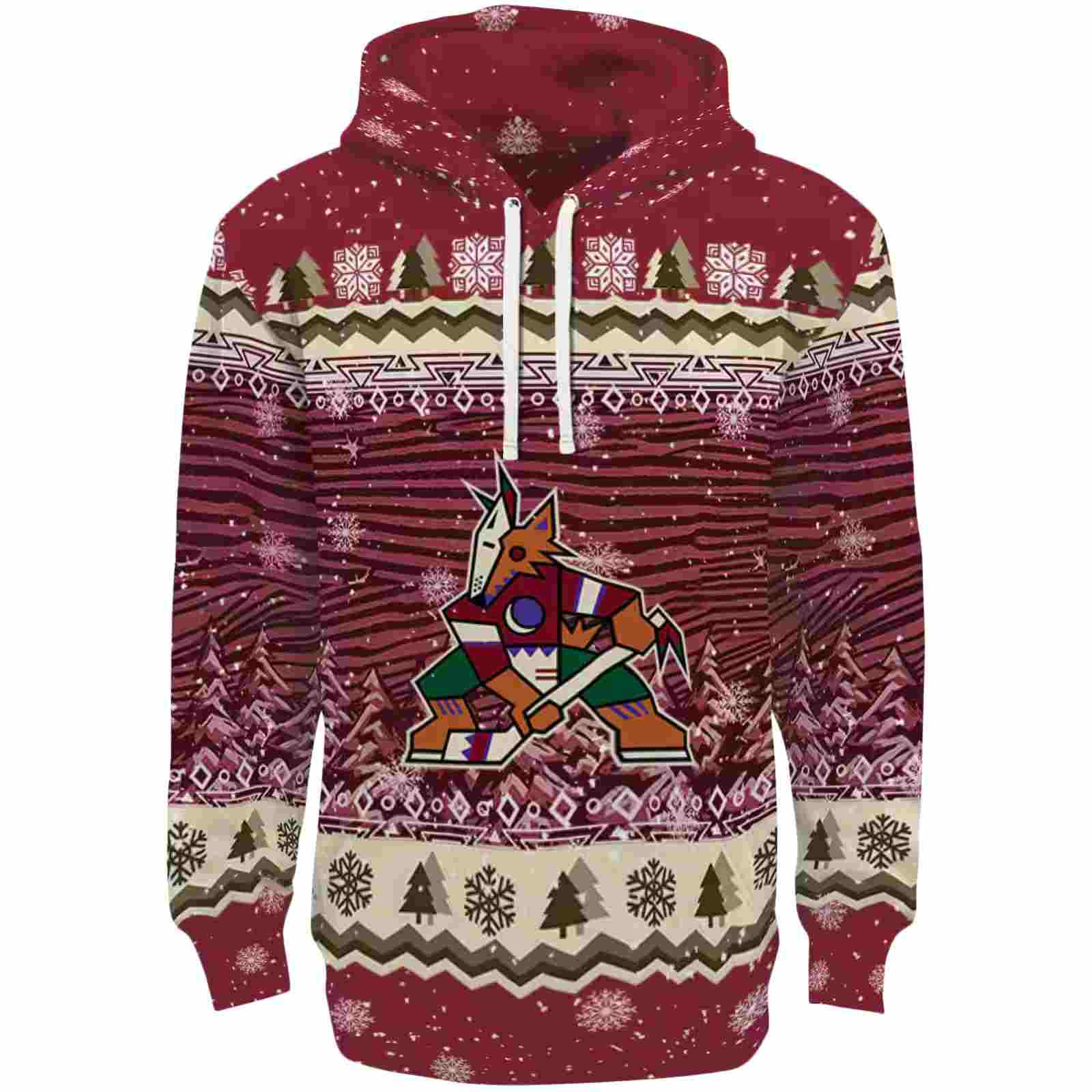 Arizona Coyotes Christmas Trees Red Hoodie