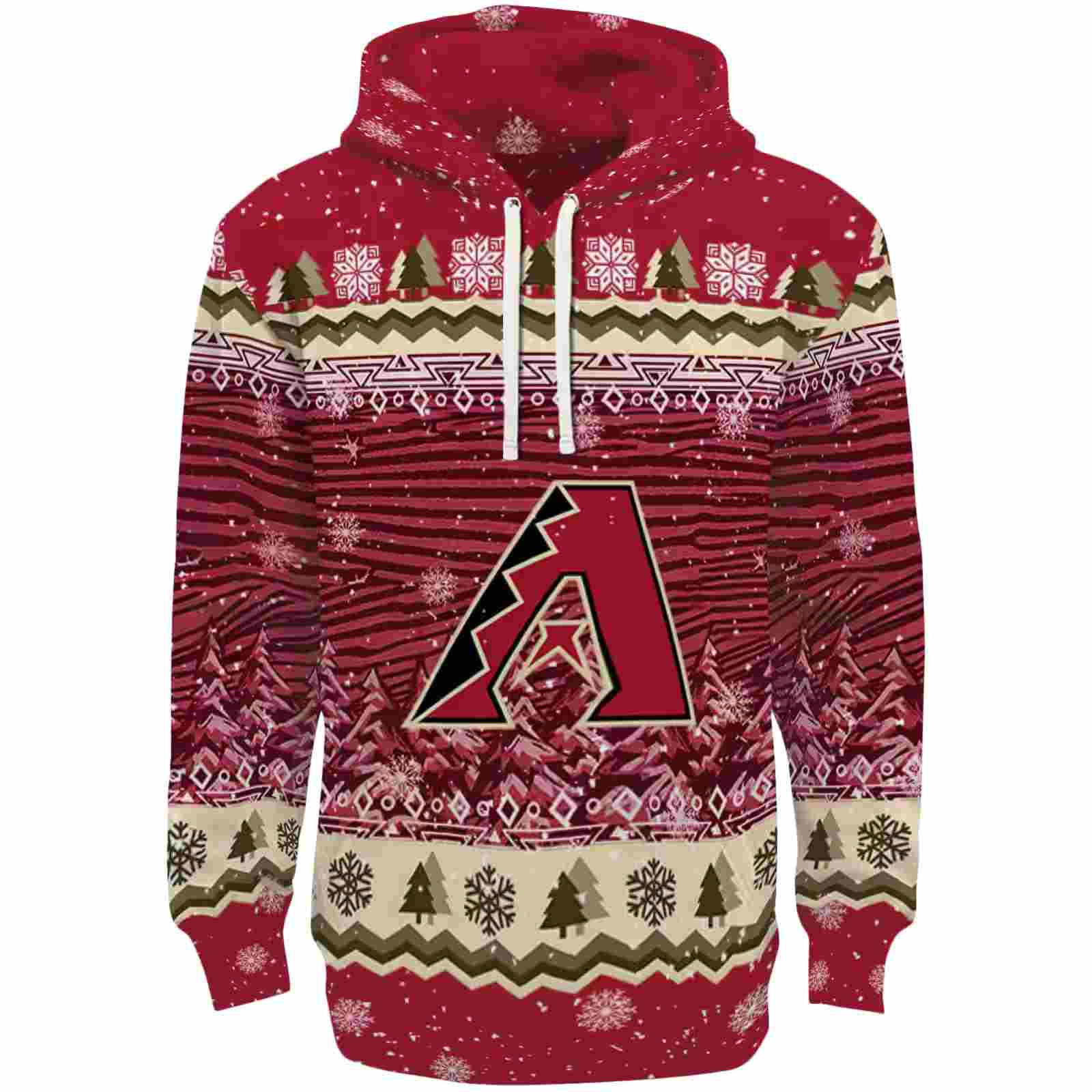 Arizona Diamondbacks Christmas Trees Red Hoodie