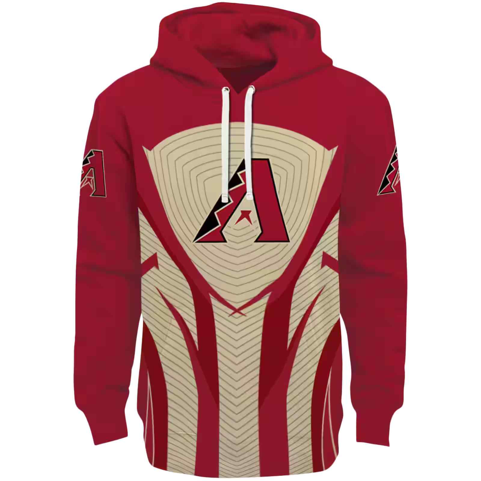 Arizona Diamondbacks Concentric Lines Red Black Hoodie