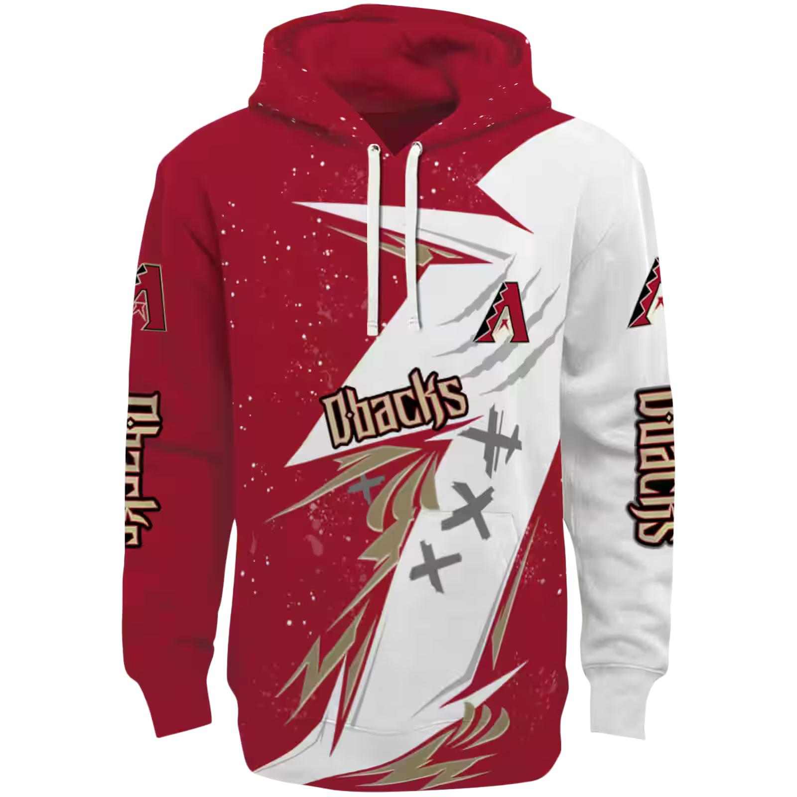 Arizona Diamondbacks Dynamic Slash Red White Hoodie