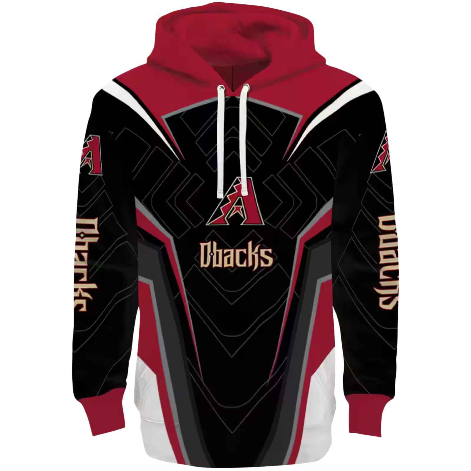 Arizona Diamondbacks Futuristic Pattern Red Black Hoodie