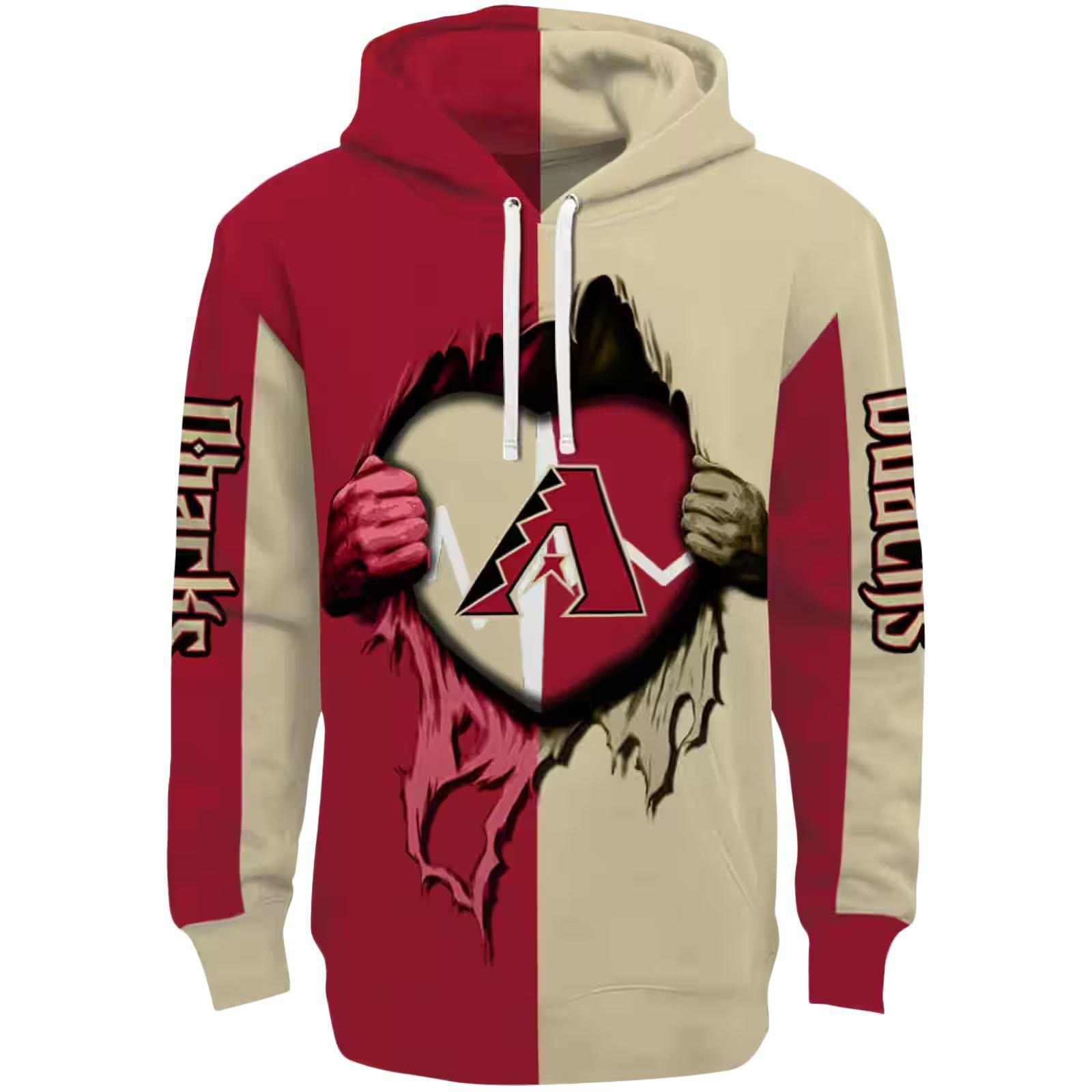 Arizona Diamondbacks Heartbeat Graphic Red Hoodie