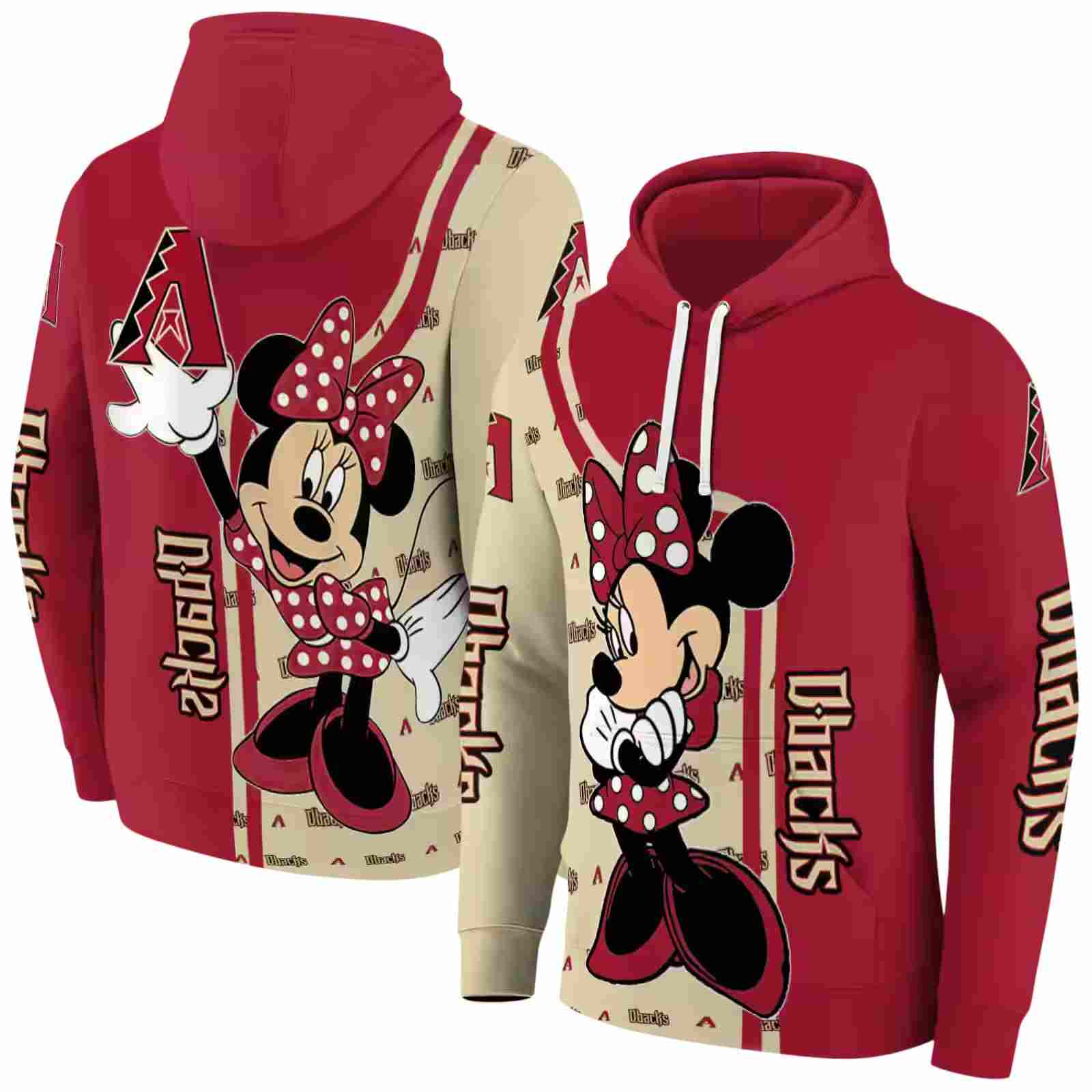 arizona diamondbacks minnie mouse red hoodie fashion forward