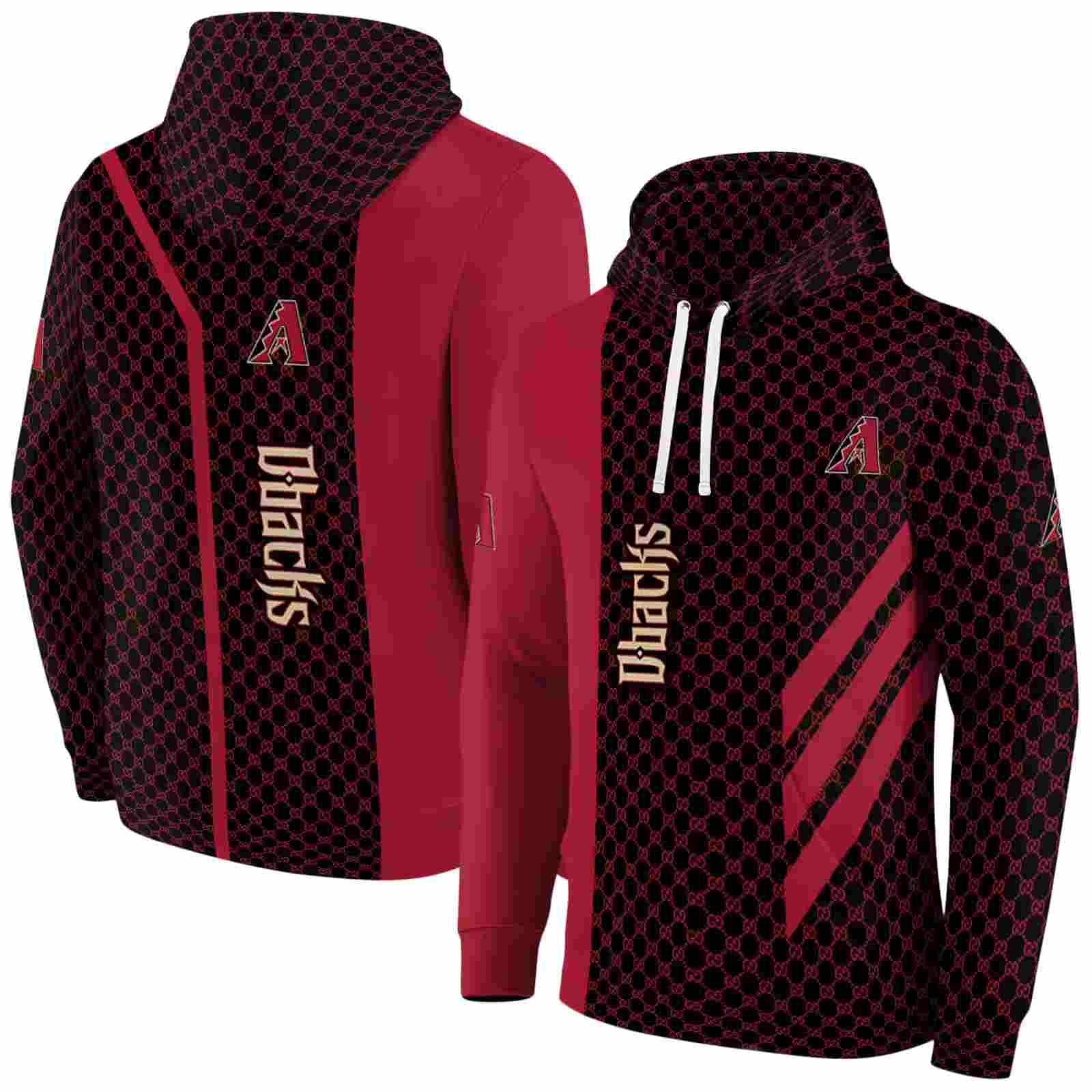 arizona diamondbacks monogram pattern red hoodie fashion forward