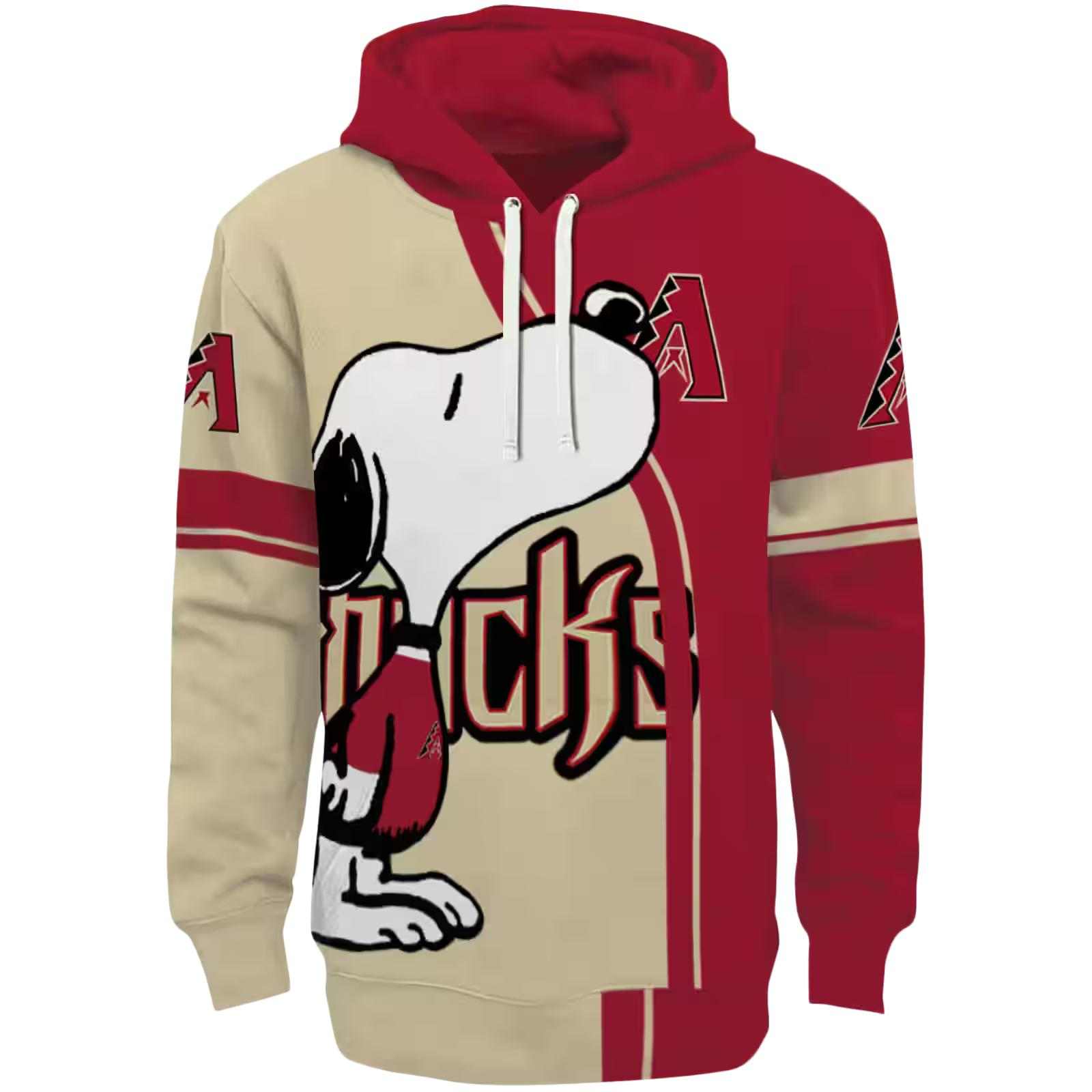 Arizona Diamondbacks Playful Snoopy Red Hoodie