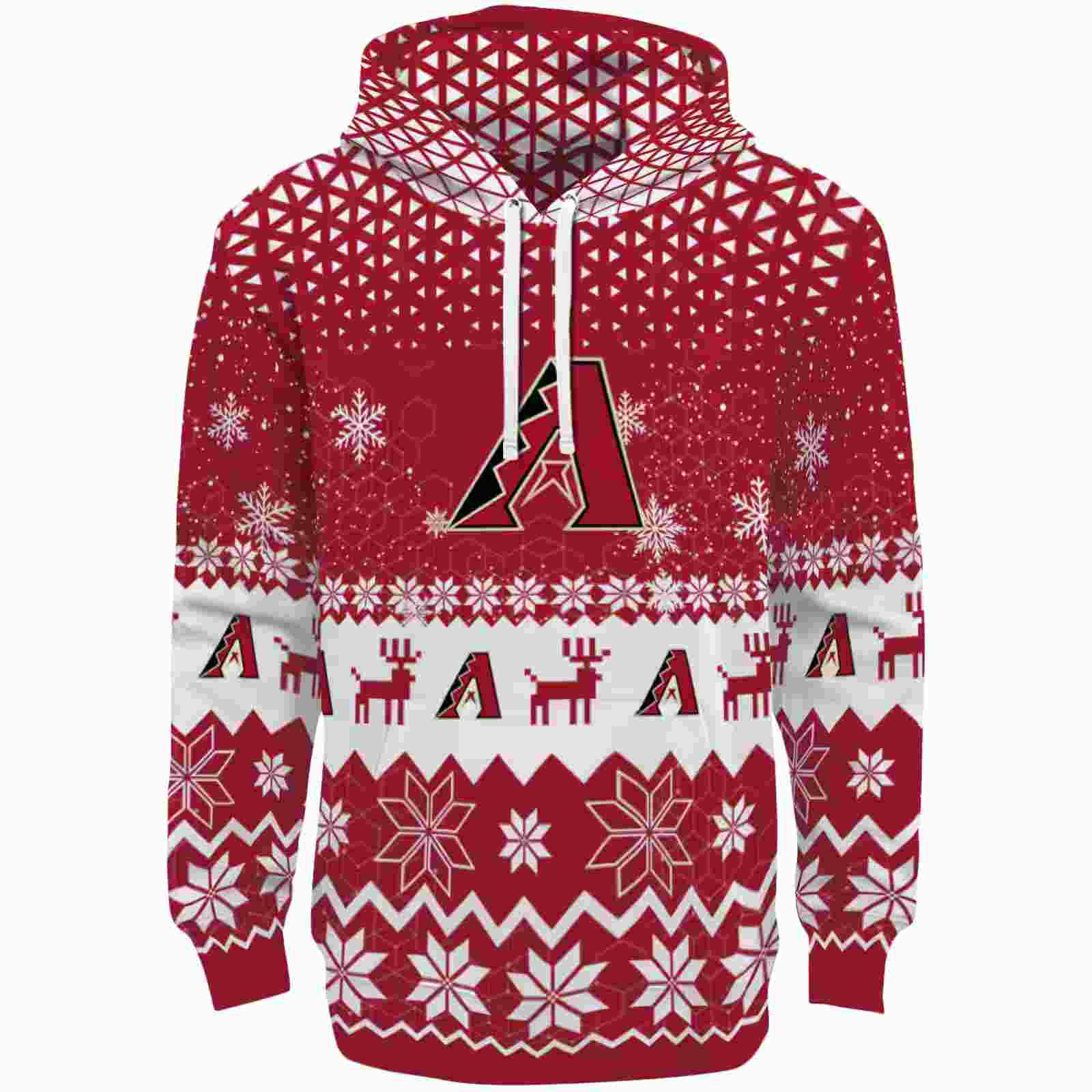 Arizona Diamondbacks Reindeer Motif Red Hoodie